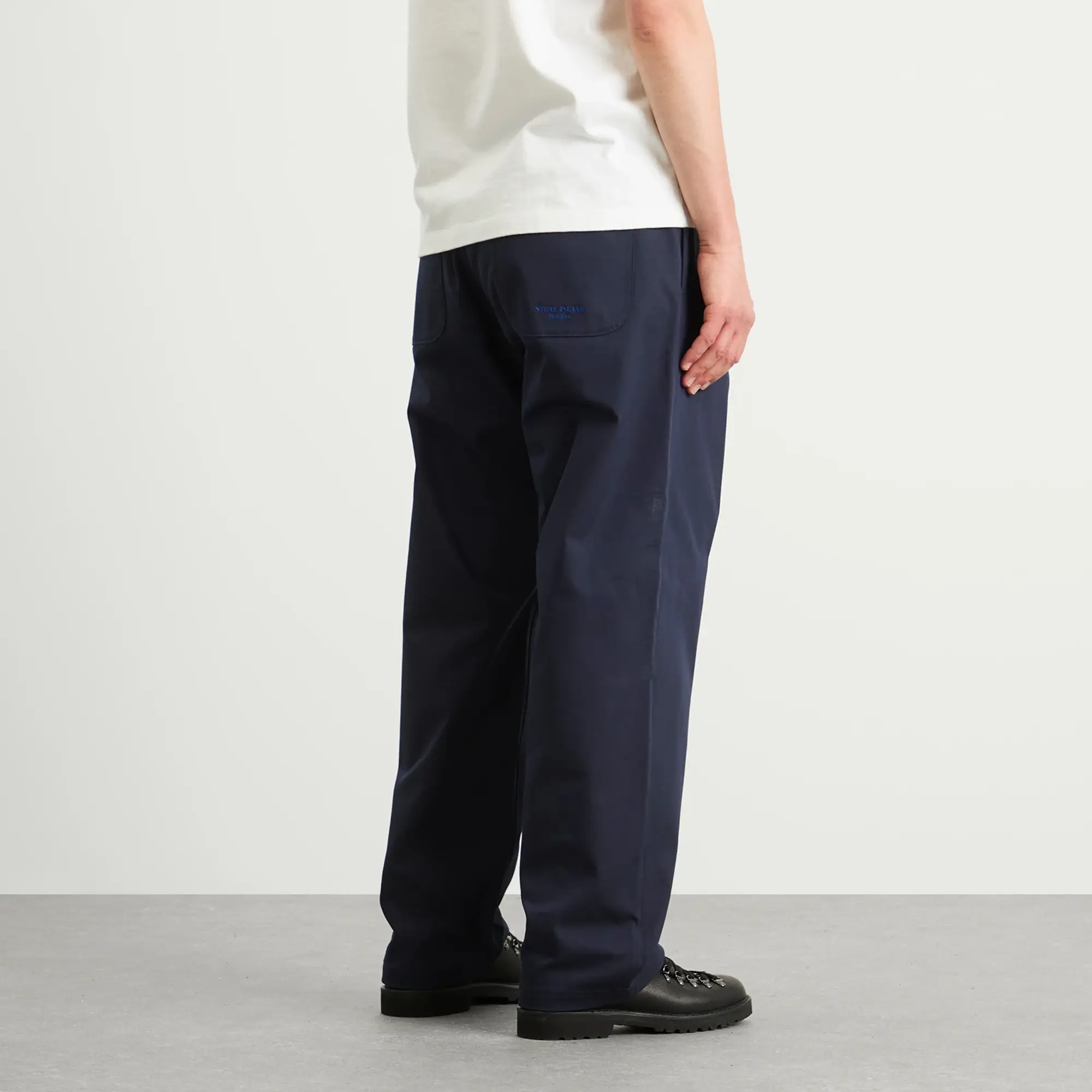 Stone Island Men's Marina Stretch Gabardine Pleated Trousers Navy Blue