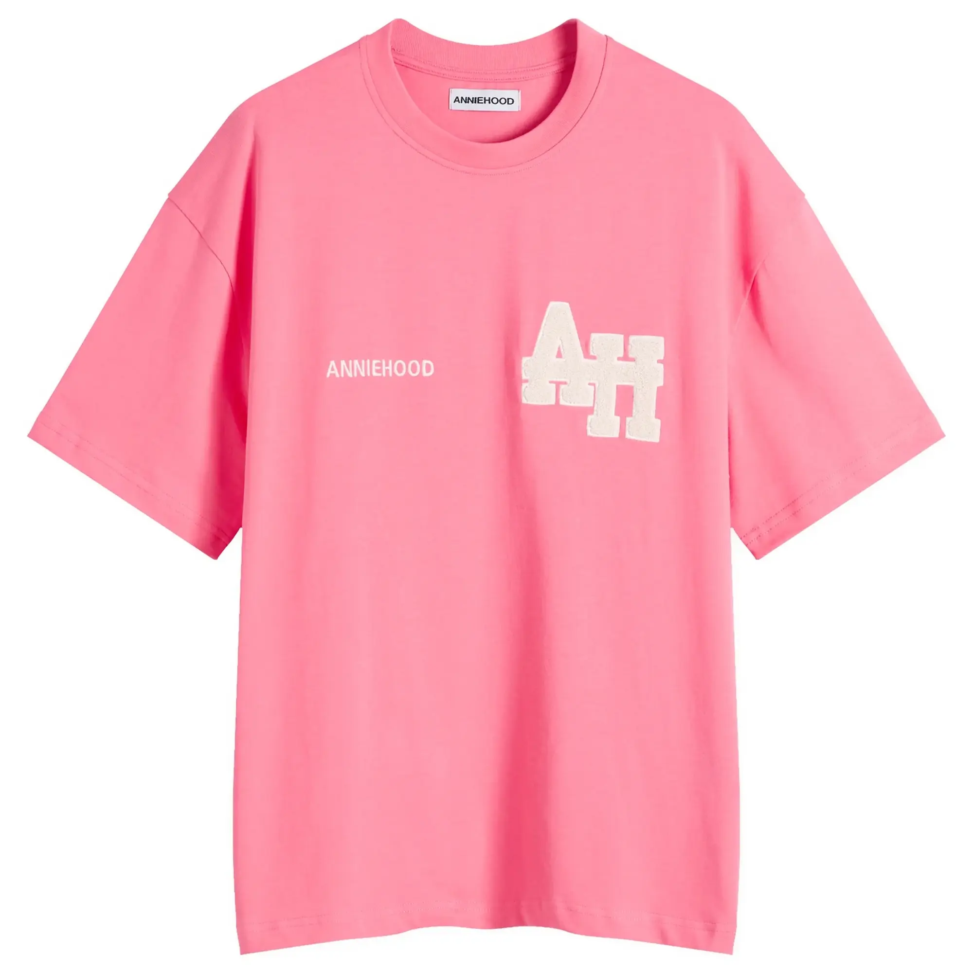 ANNIE HOOD Men's College T-Shirt Pink/White