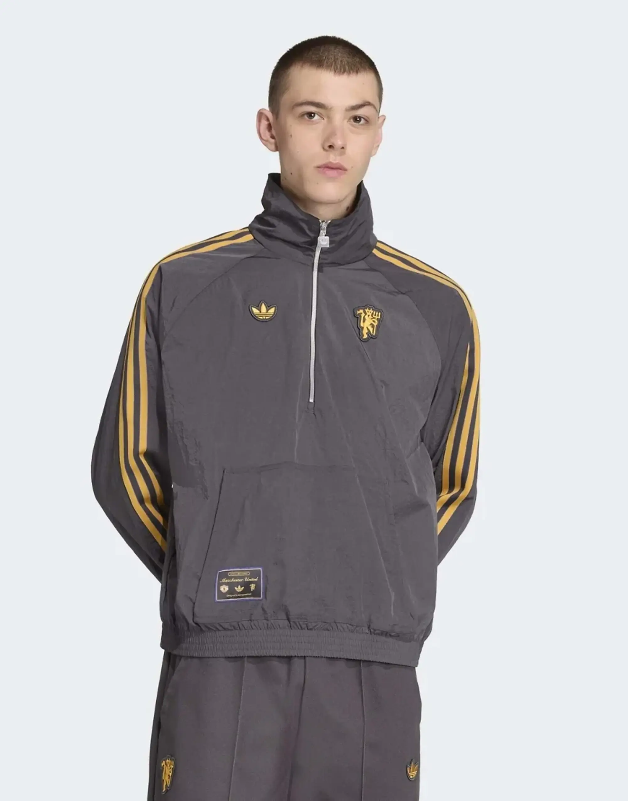 adidas Originals adidas Manchester United Terrace Icons Half-Zip Jacket - Black - Mens