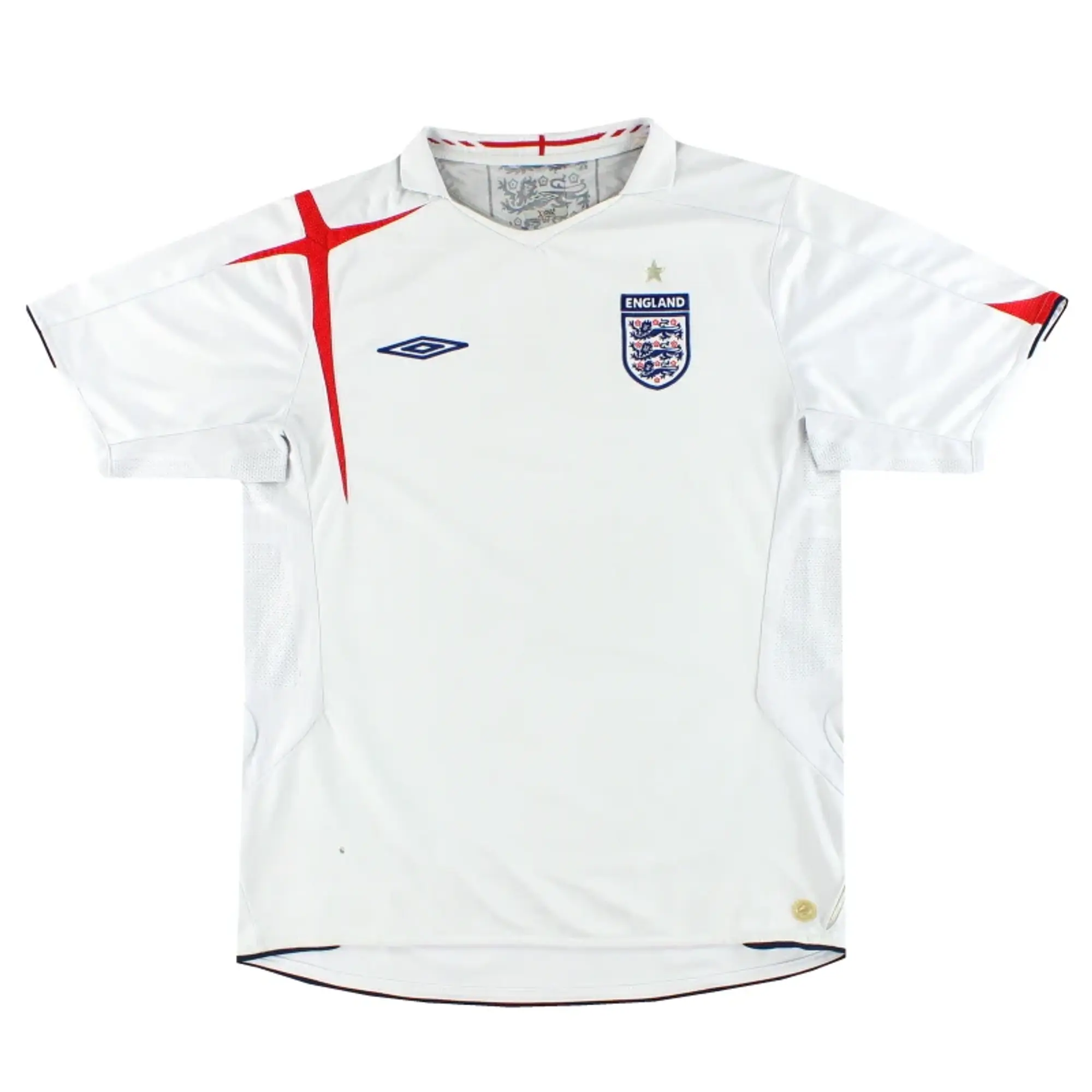 2005-07 England Umbro Home Shirt L - England / Very Good 