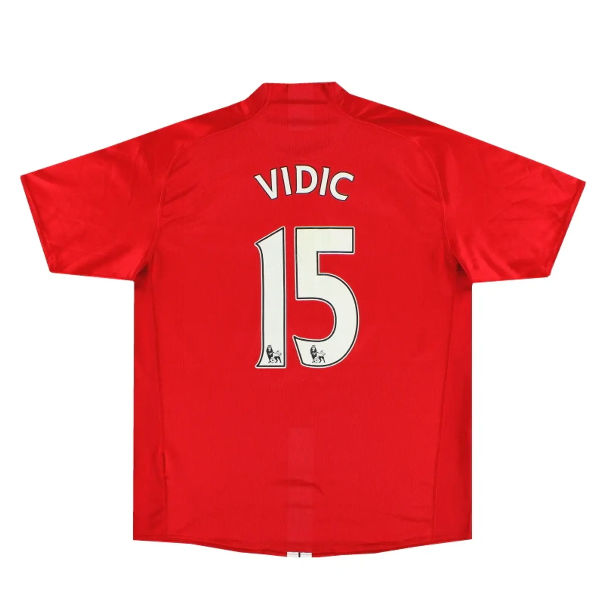 2007-09 Manchester United Nike Home Shirt Vidic #15 L - Manchester United / Good 