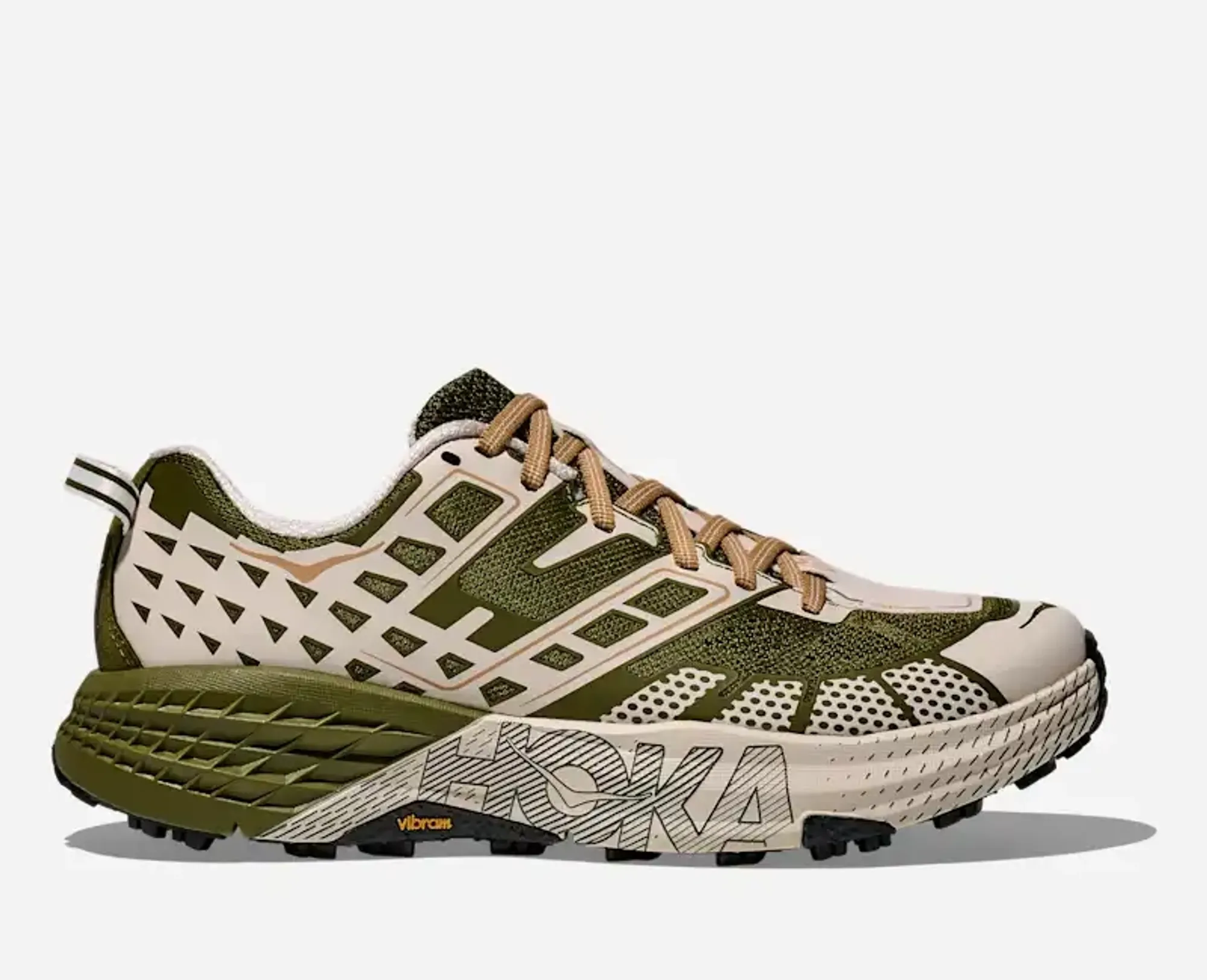 Hoka Speedgoat 2 In Moss Green/Rose Cream
