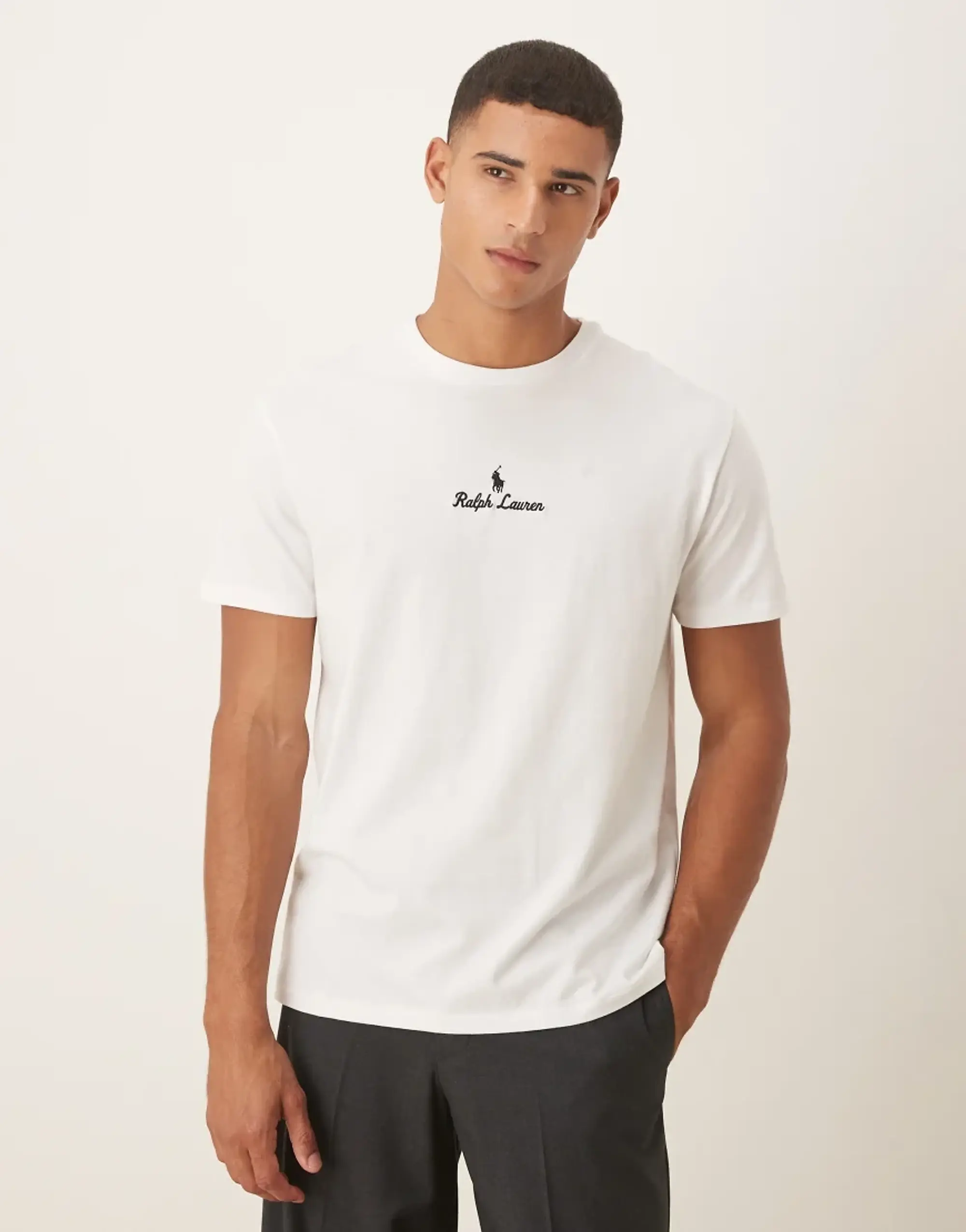 Polo Ralph Lauren  T-SHIRT AJUSTE EN COTON POLO RALPH LAUREN CENTER  men's T shirt in White