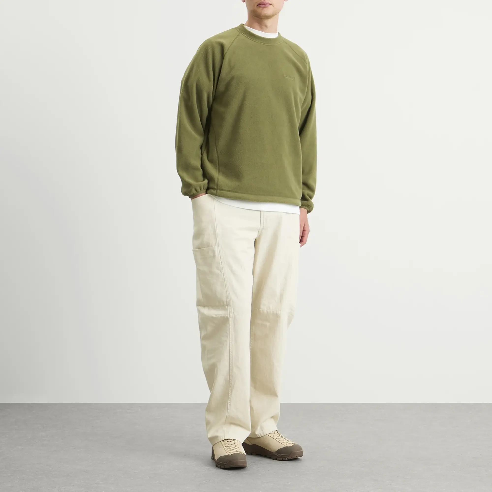 Gramicci Men's Thermal Fleece Crew Sweater Olive