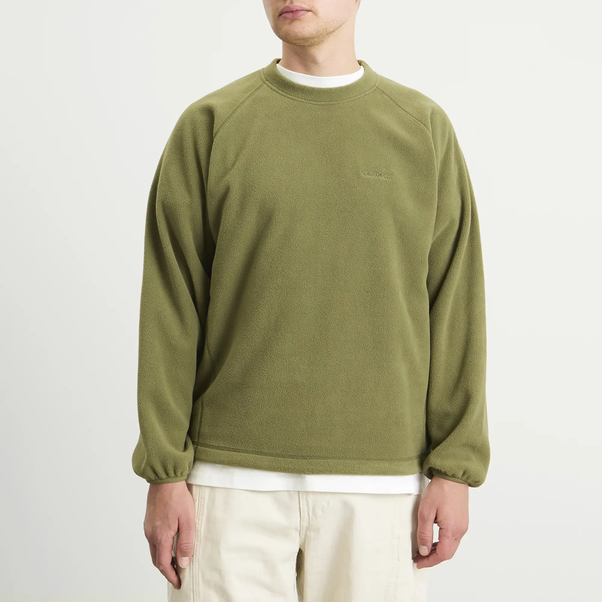 Gramicci Men's Thermal Fleece Crew Sweater Olive