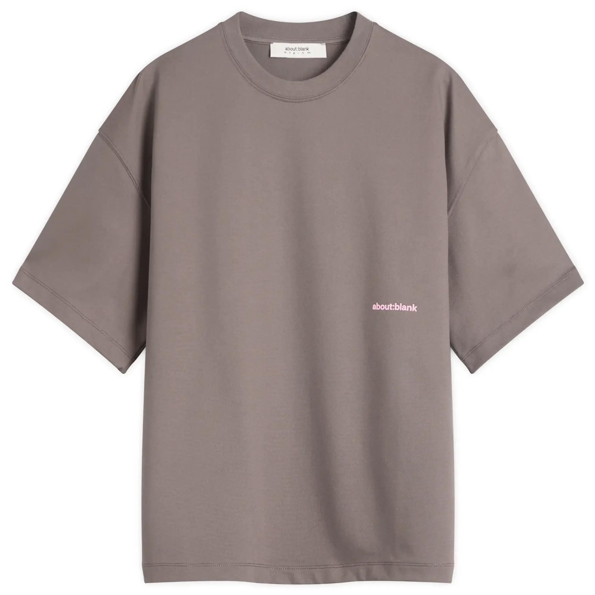 about:blank Men's Box Logo T-Shirt Charcoal/Pink