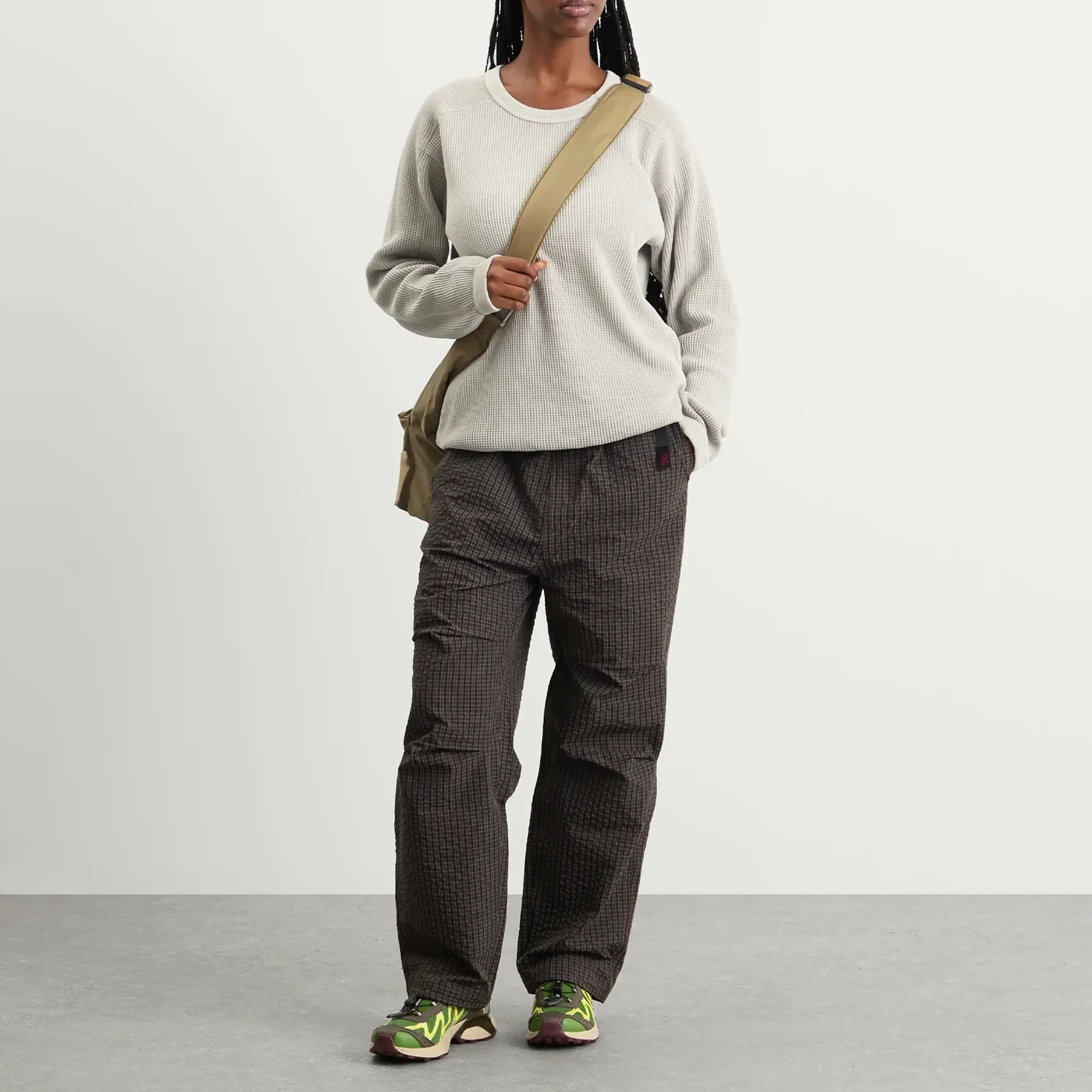 Gramicci Waffle Crew Sweater Pewter