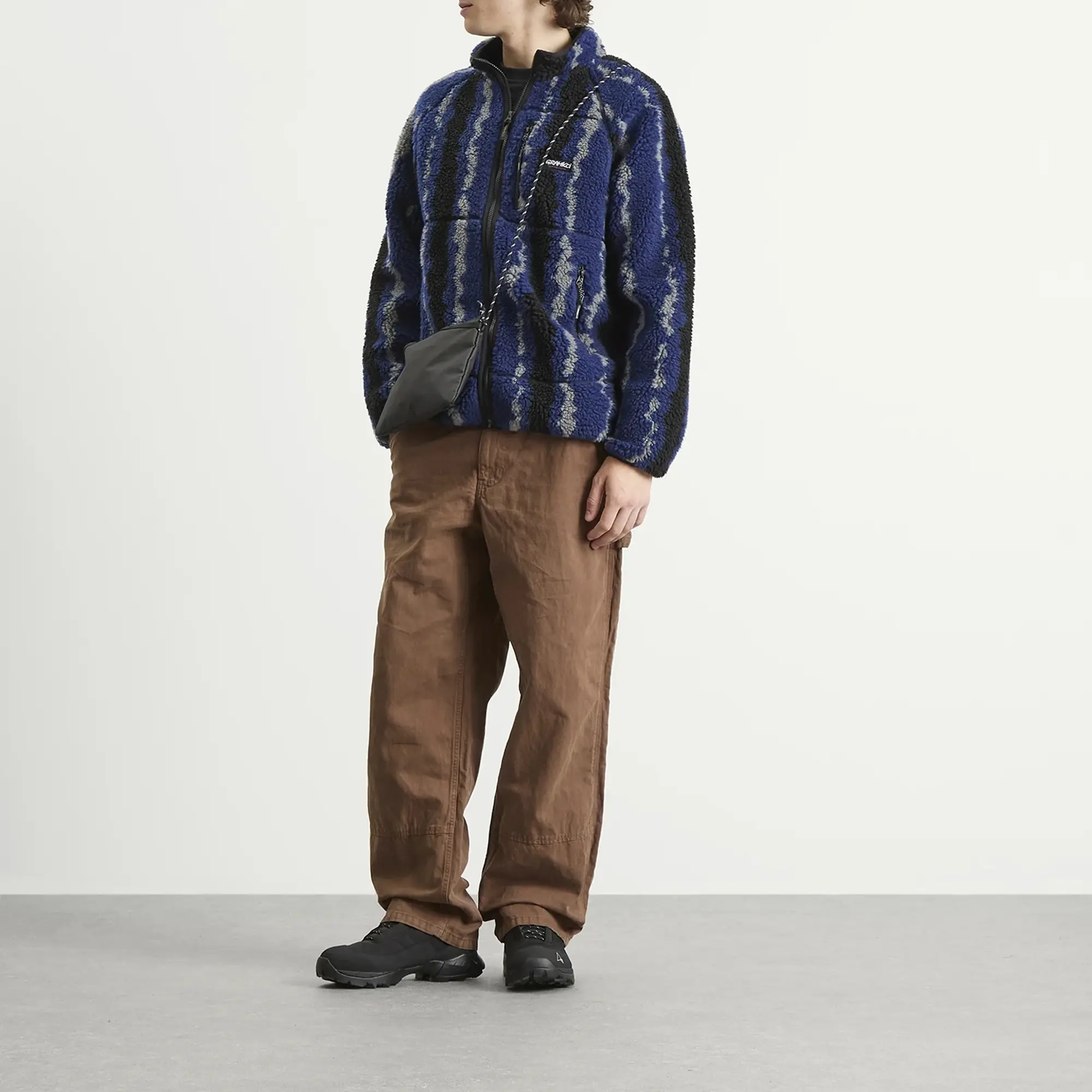 Gramicci Men's Ripple Sherpa Jacket Navy Ripple