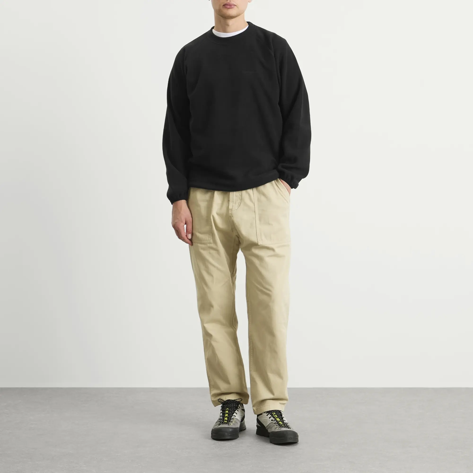 Gramicci Men's Thermal Fleece Crew Sweater Black