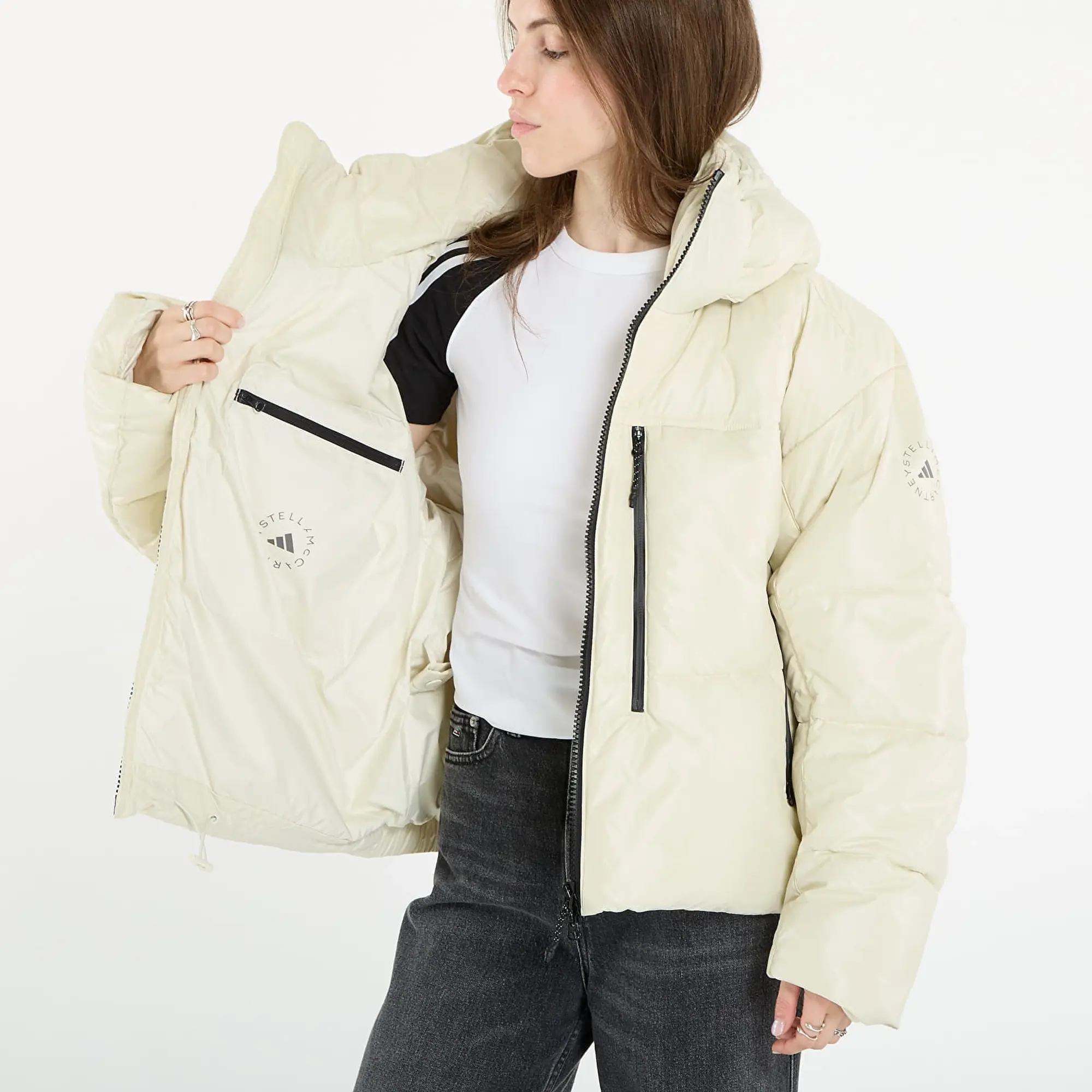 Jacket Adidas By Stella Mccartney Short Padded Winter Jacket Almond Milk-Smc L