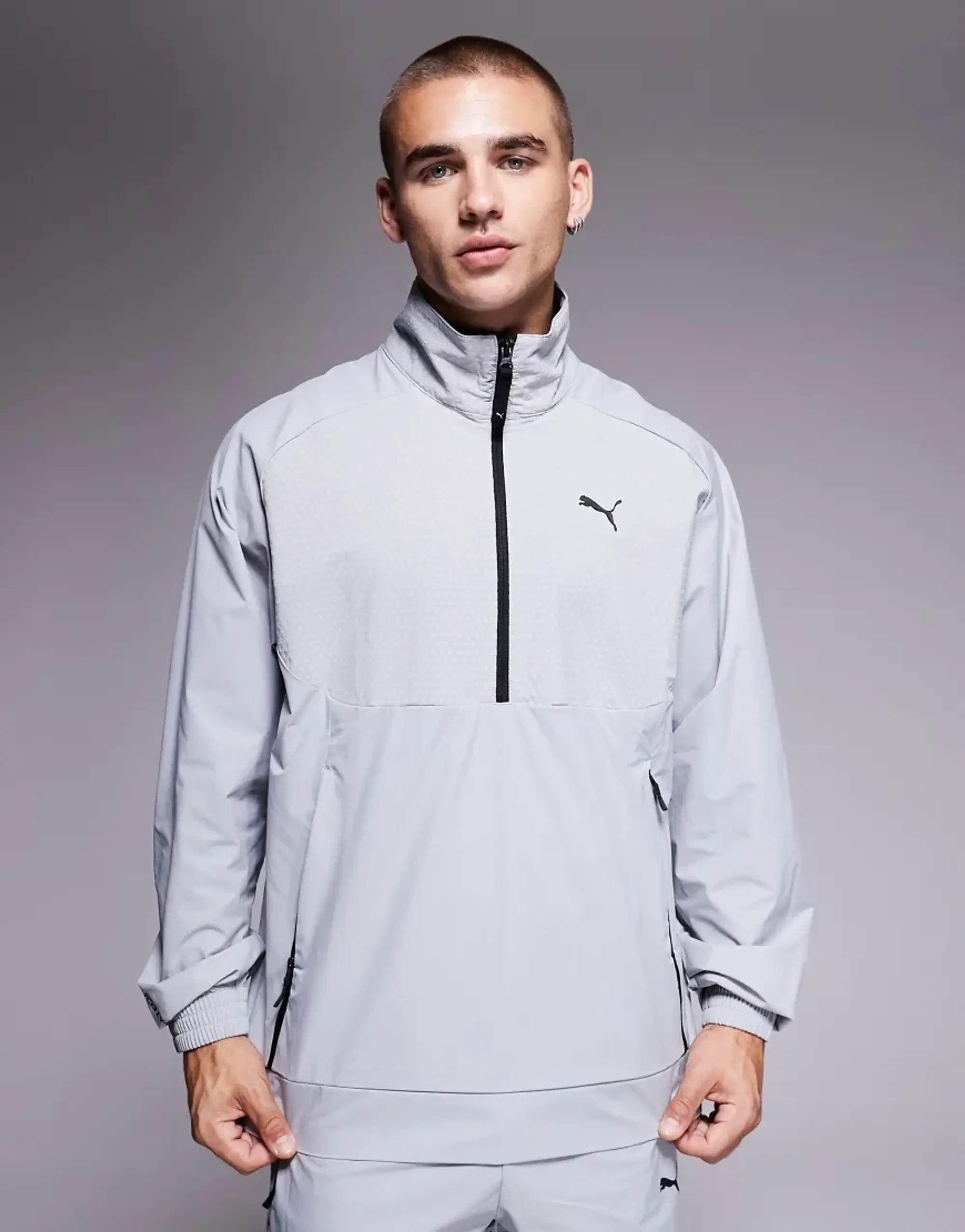 PUMAtech Relaxed Half-Zip Crew Shirt Sweat Men, Grey Echo