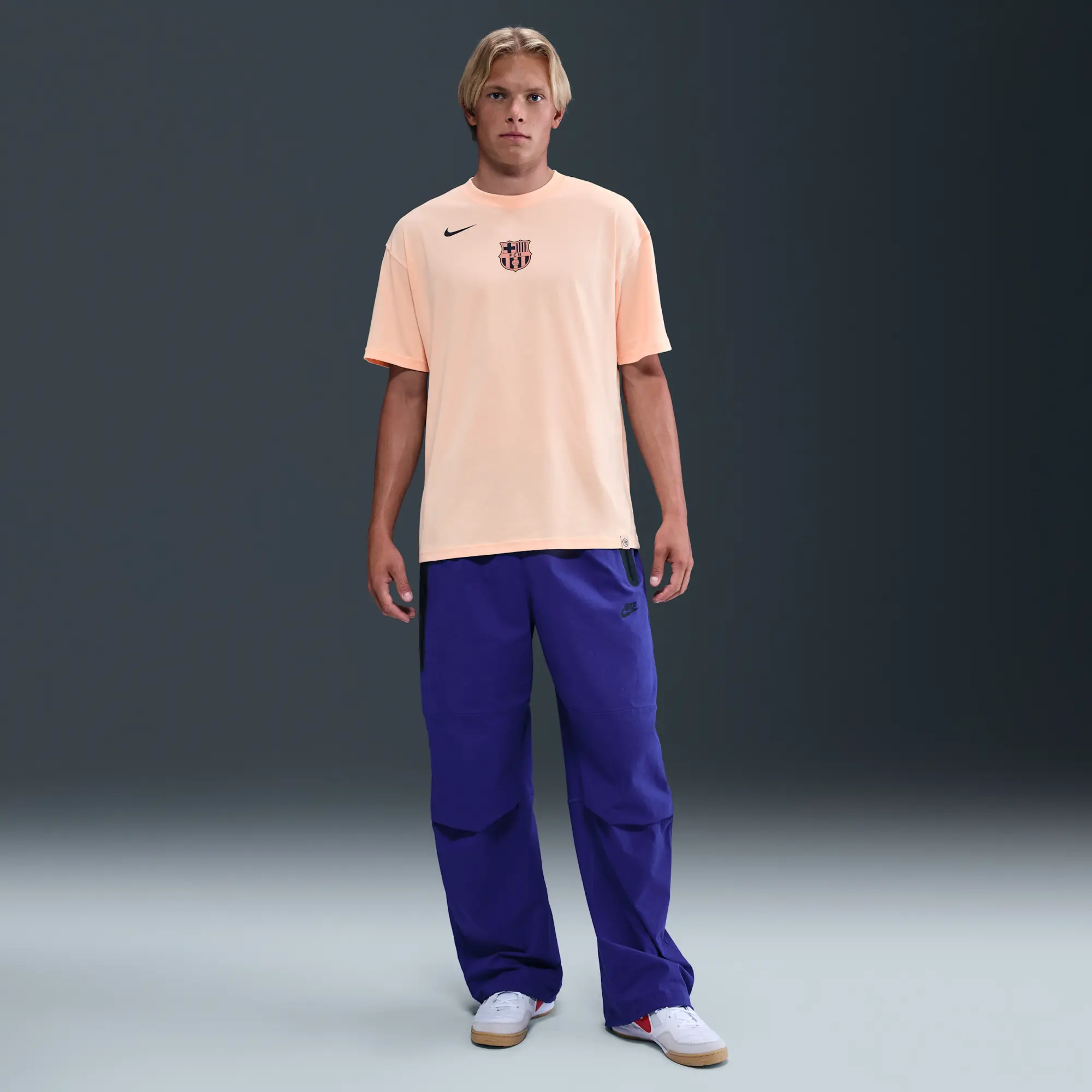 F.C. Barcelona Men's Nike Total 90 Football T-Shirt - Orange - Cotton