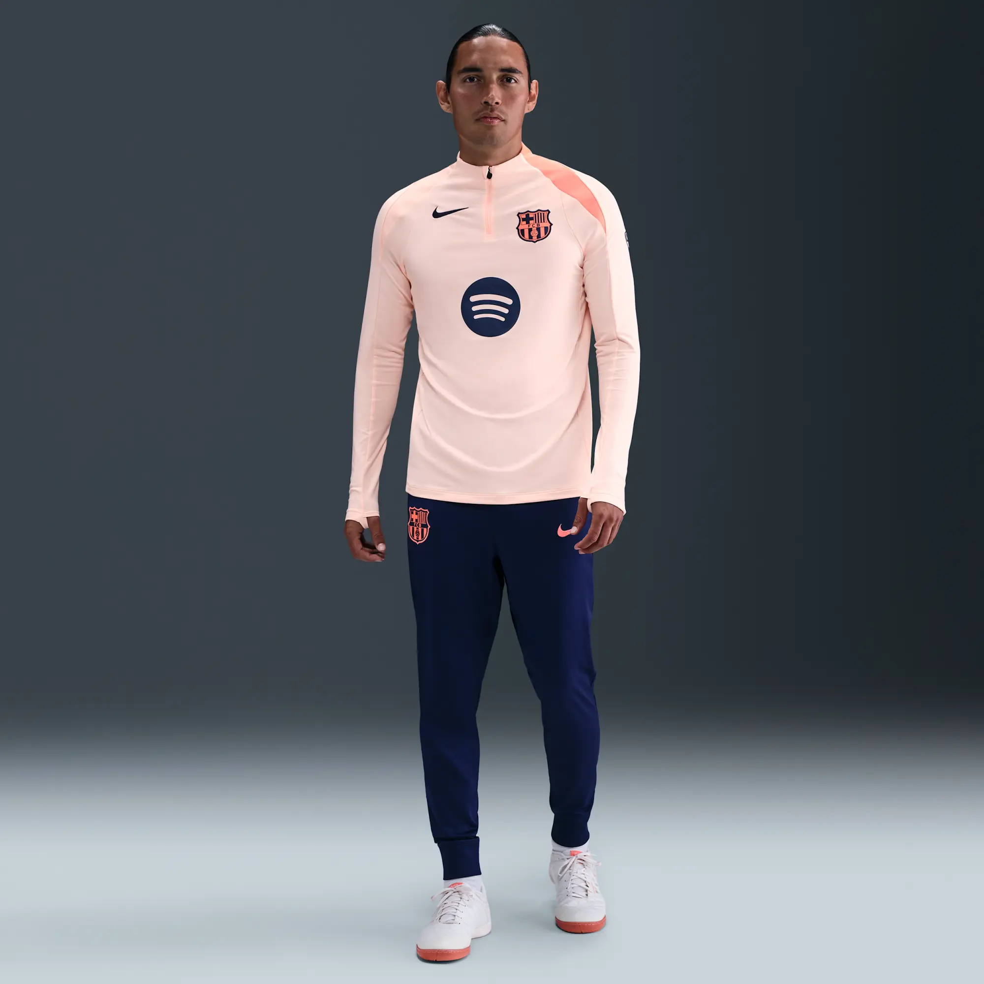F.C. Barcelona Strike Third Men's Nike Dri-FIT Total 90 Football Knit Drill Top - Orange - Polyester/Elastane