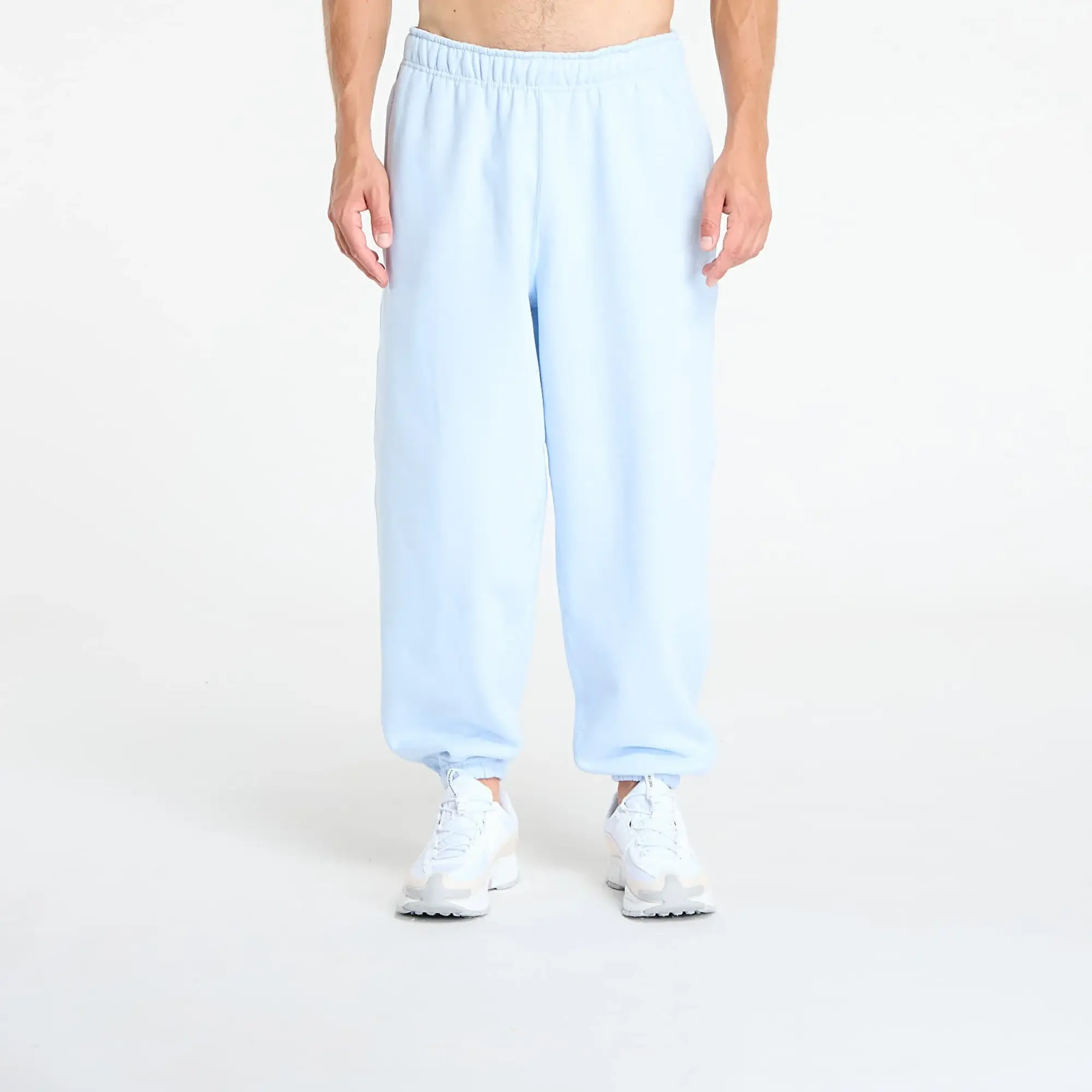 Pants Nike Solo Swoosh Men's Cuffed Fleece Pants Celestine Blue/ Celestine Blue/ White S