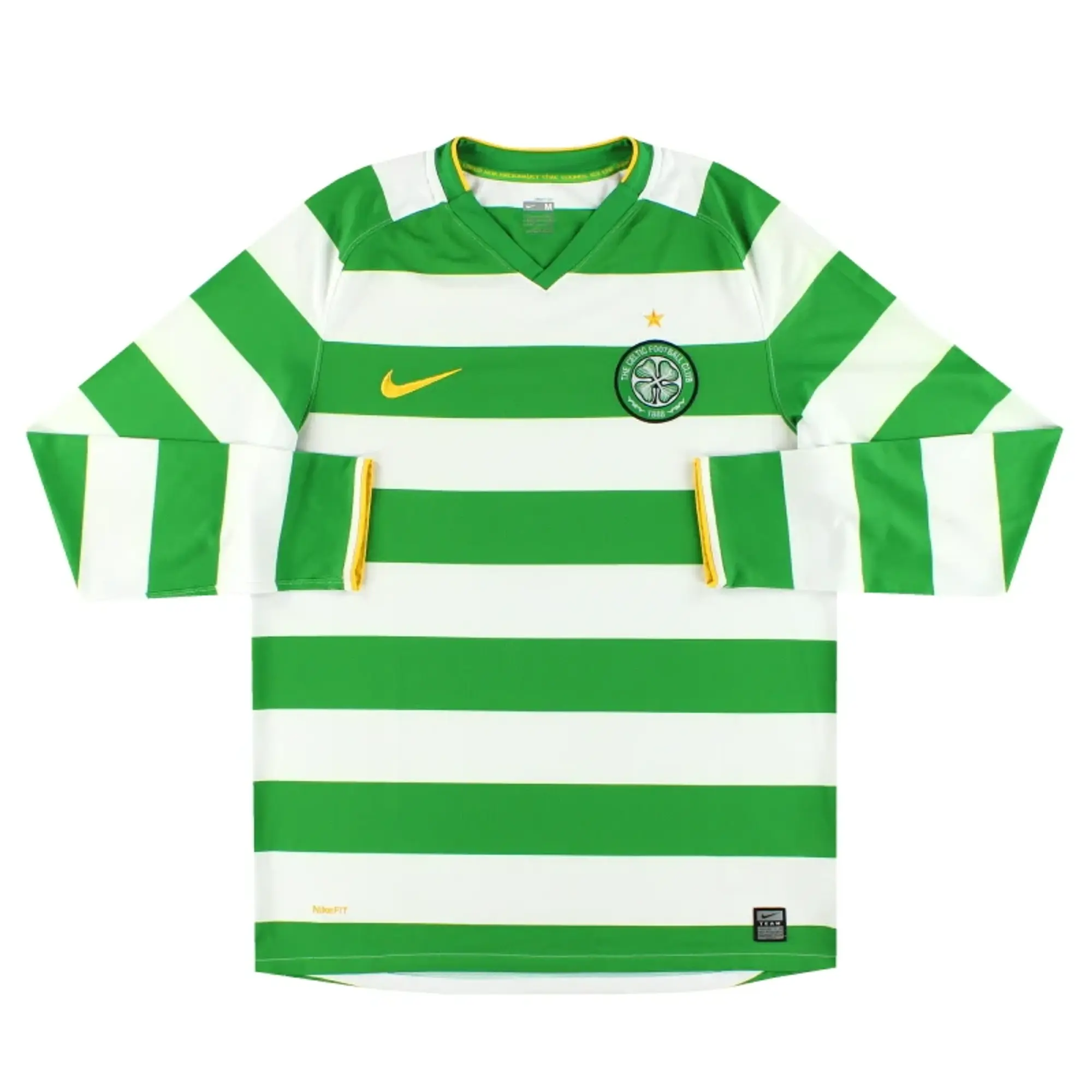 2008-10 Celtic Nike Home Shirt L/S M - Celtic / Excellent 