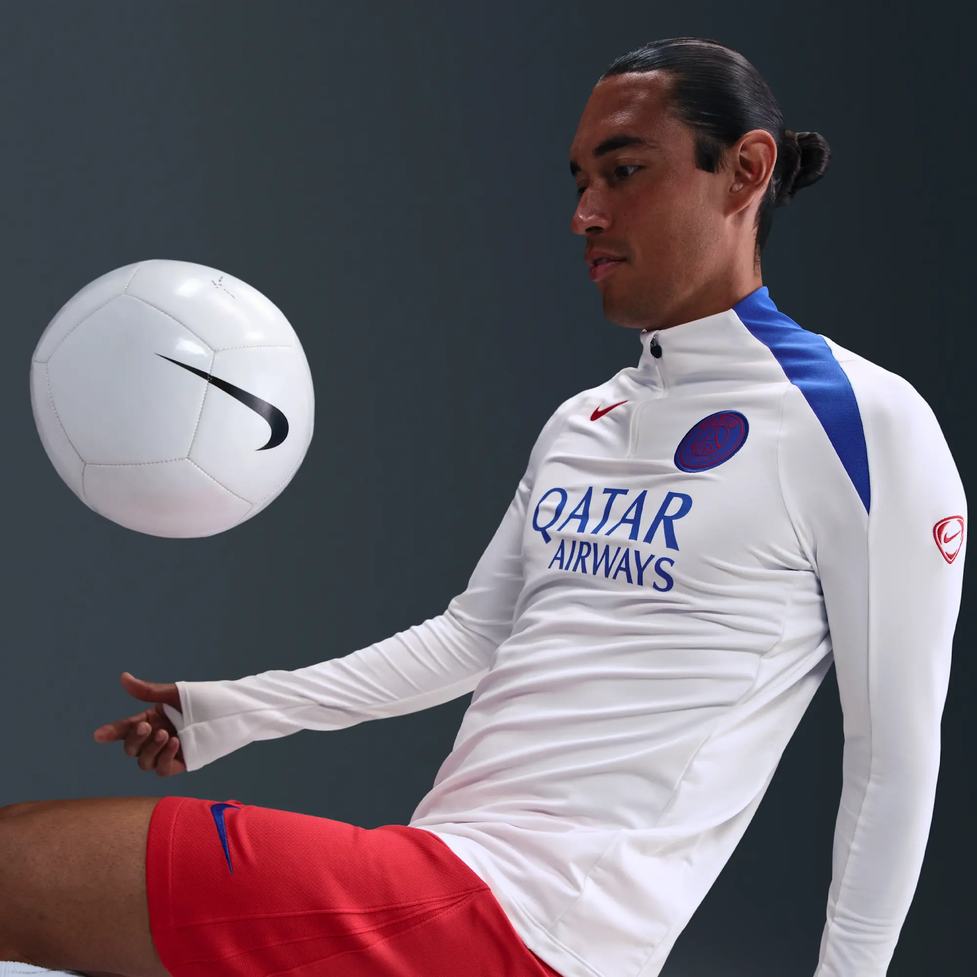 Paris Saint-Germain Strike Third Nike Dri-FIT Total 90 Football Knit Drill Top - White - Sustainable Materials