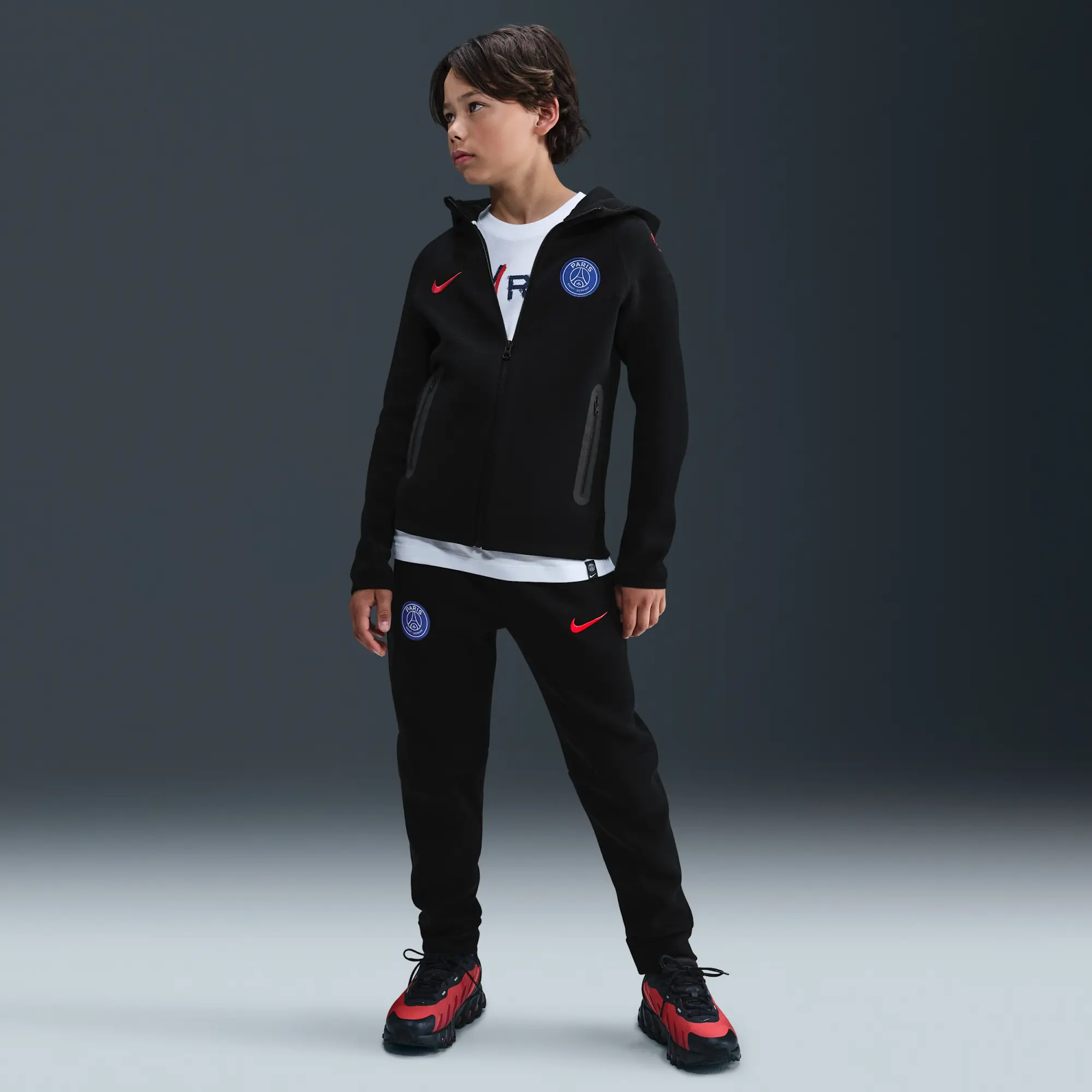 Paris Saint-Germain Tech Third Nike Total 90 Football Fleece Full-Zip Hoodie - Black - Fleece > Tech Fleece