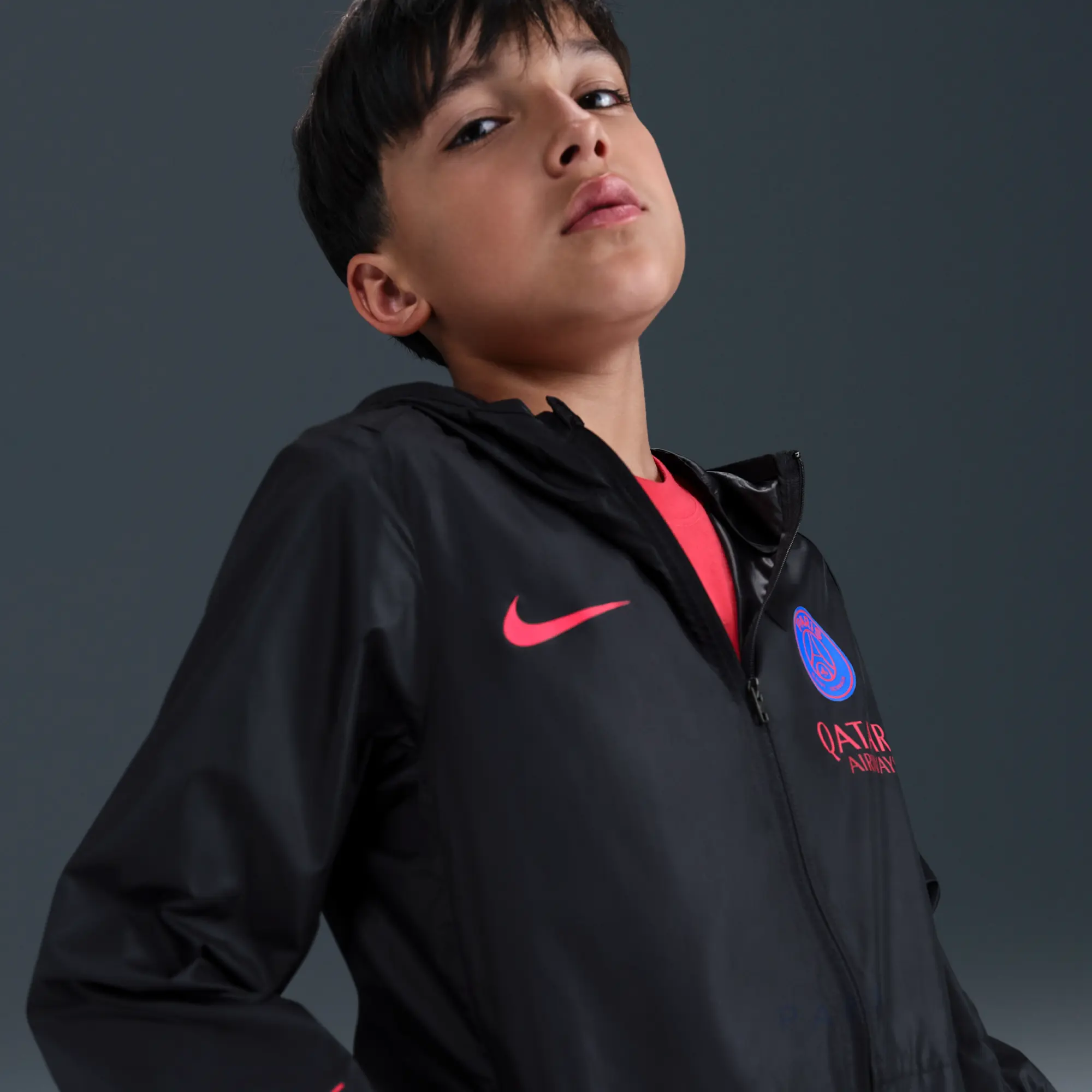 Paris Saint-Germain Academy Pro Third Nike Total 90 Football Hooded Rain Jacket - Black - Sustainable Materials