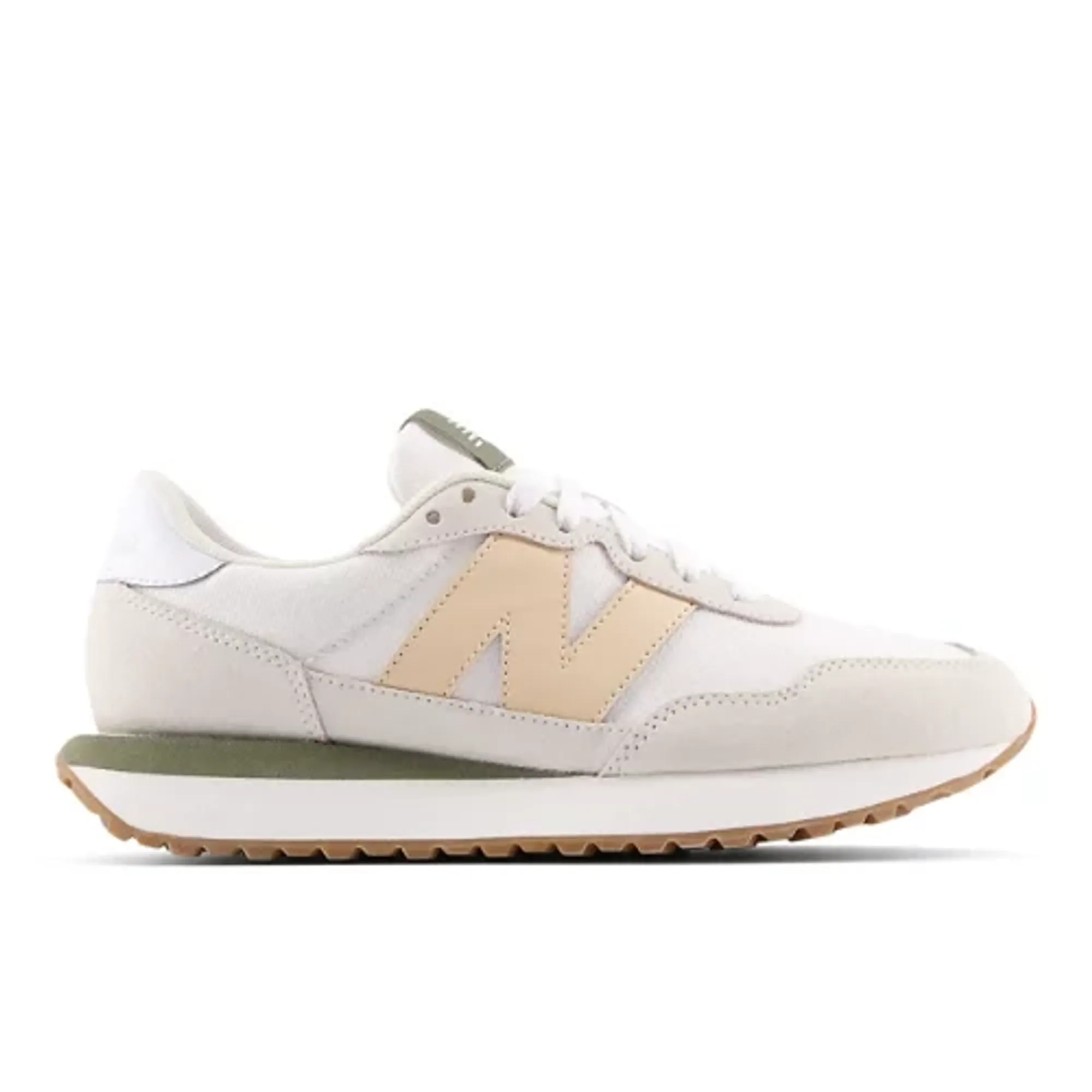 New Balance Women's 237 in White/Beige Suede/Mesh