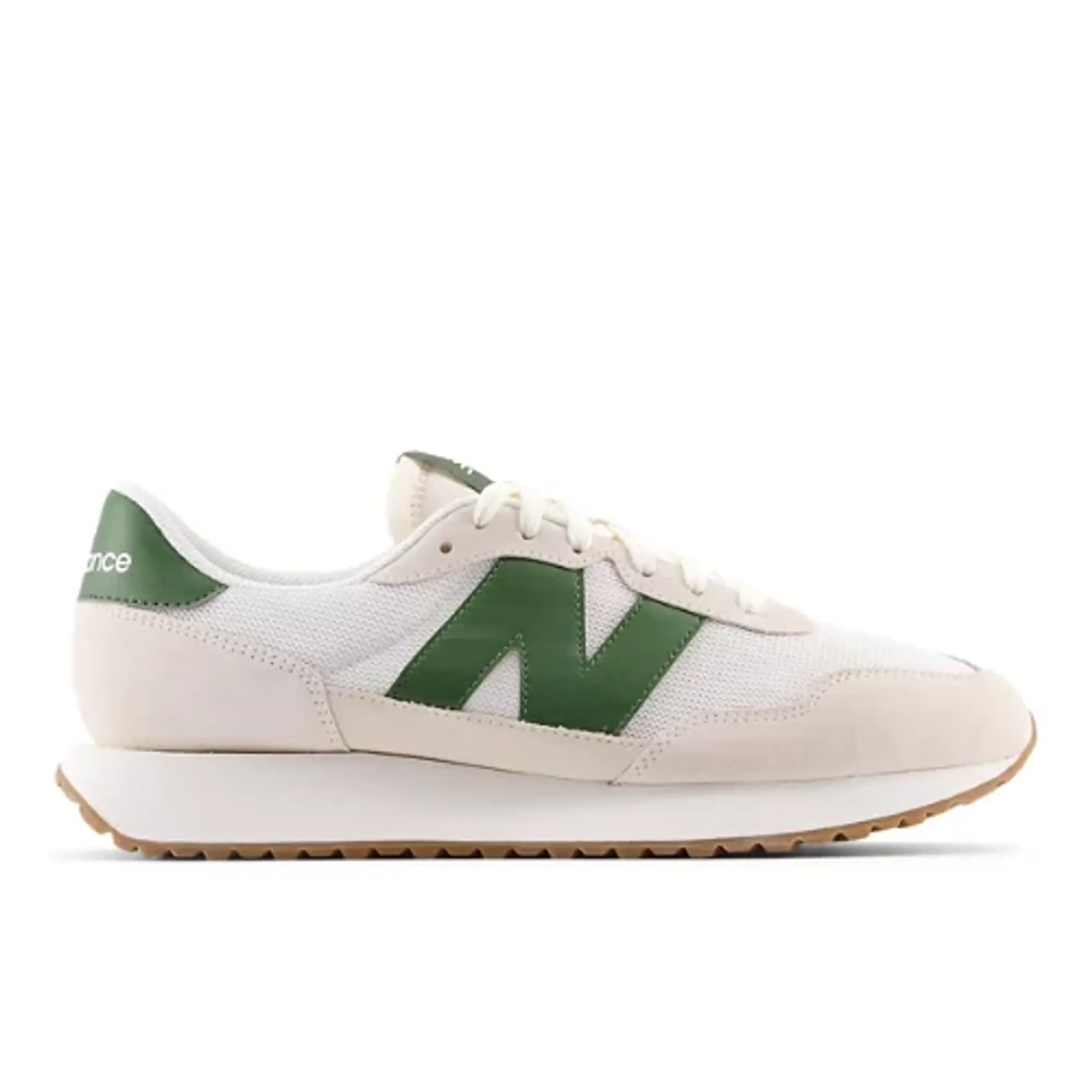 New Balance Men's 237 in White/Green Suede/Mesh
