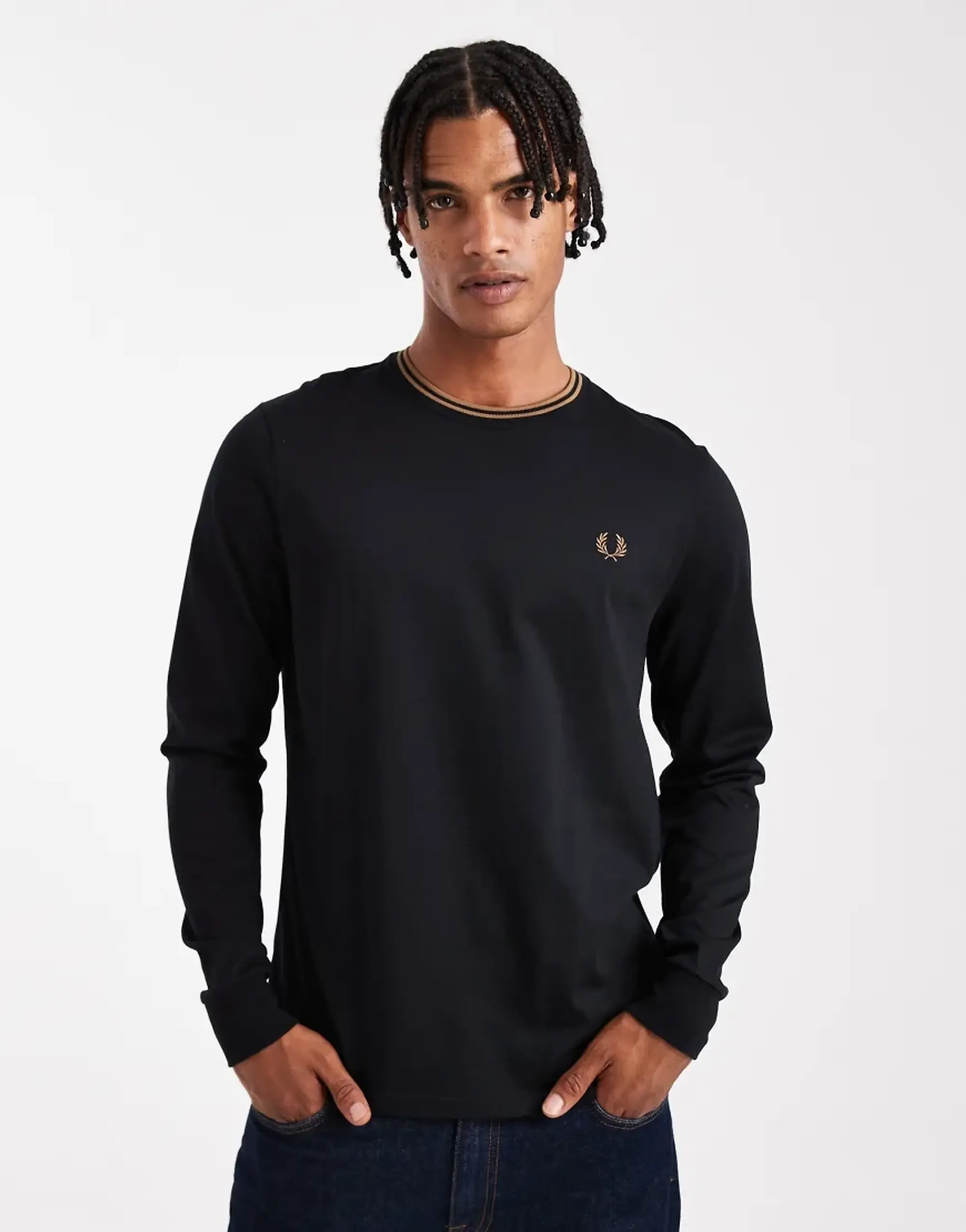 T-Shirt Fred Perry Ls Twin Tipped T-Shirt Black L