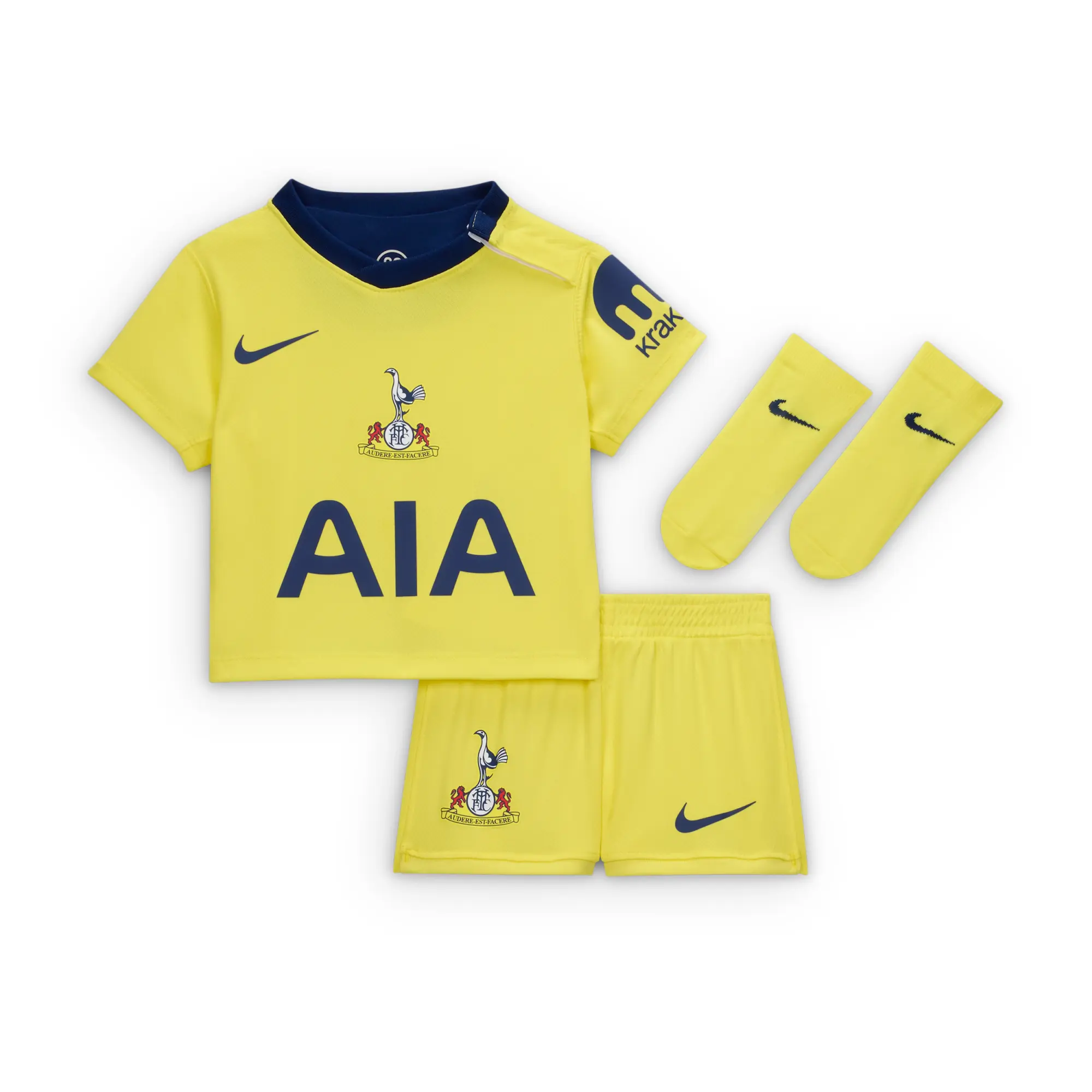 Tottenham Hotspur 2025/26 Stadium Third Baby/Toddler Nike Total 90 Football Replica 3-Piece Kit - Yellow - Polyester