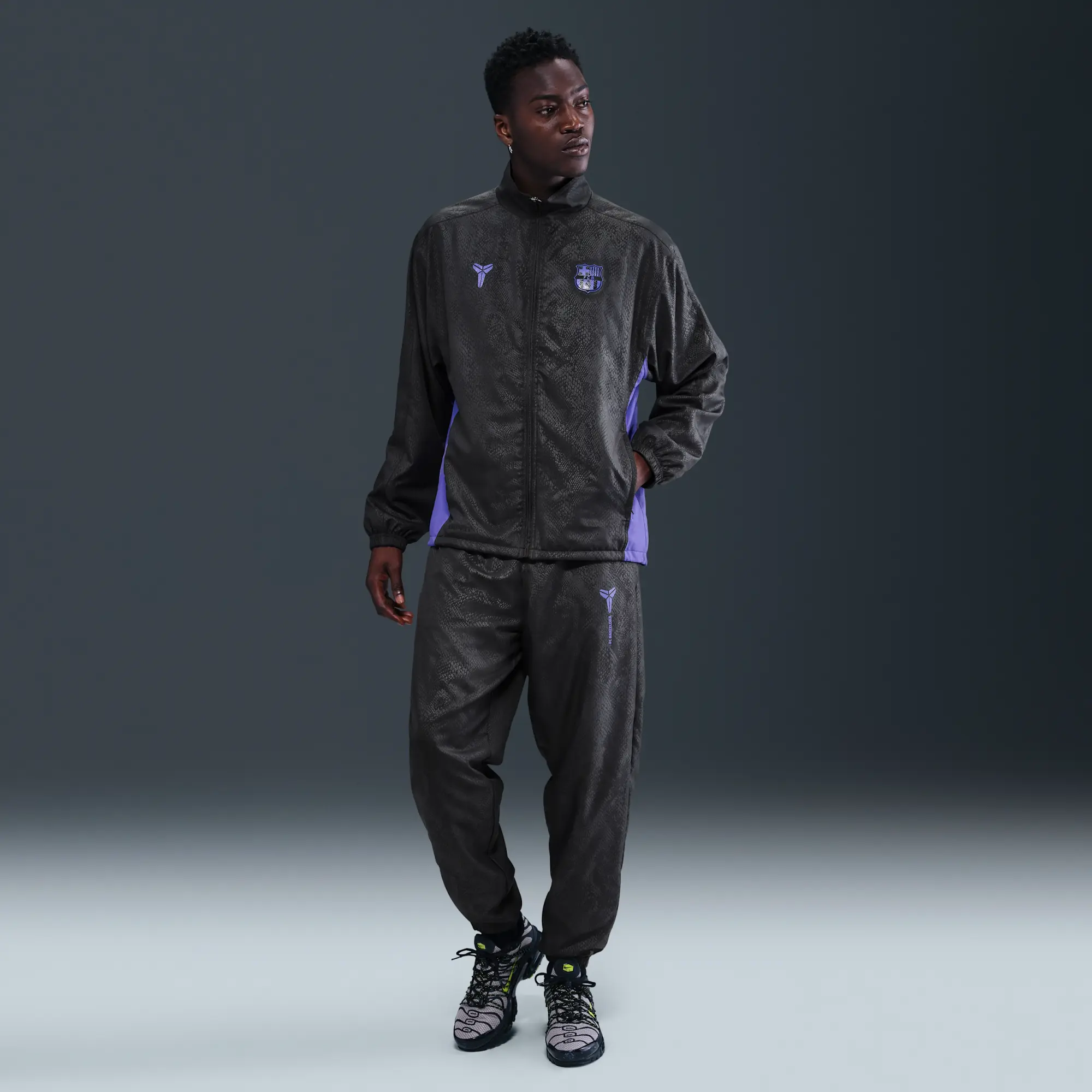 F.C. Barcelona Away Men's Kobe Football Graphic Tracksuit Jacket - Black - Polyester