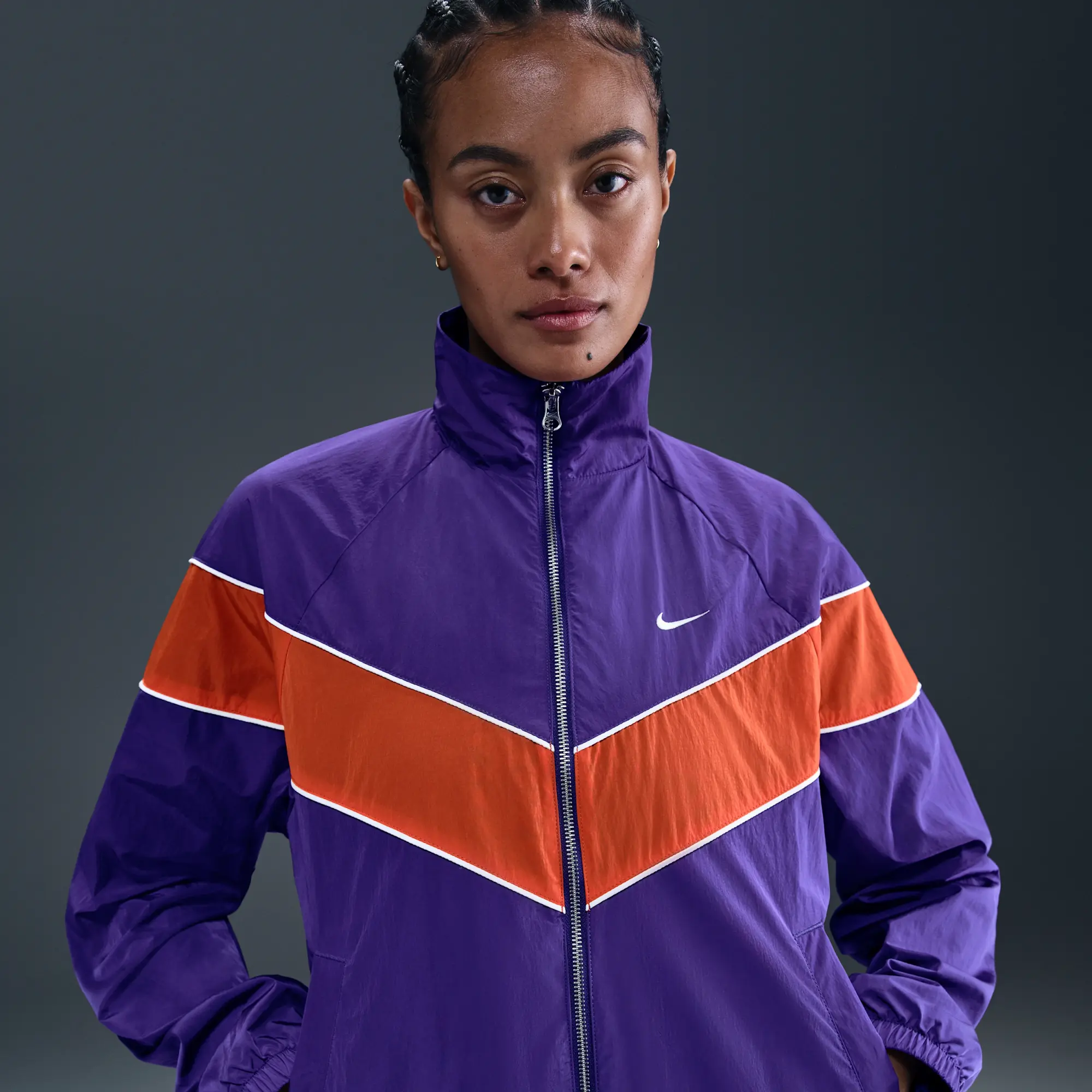 Nike Windrunner Women's Loose UV Woven Full-Zip Jacket - Purple - Nylon