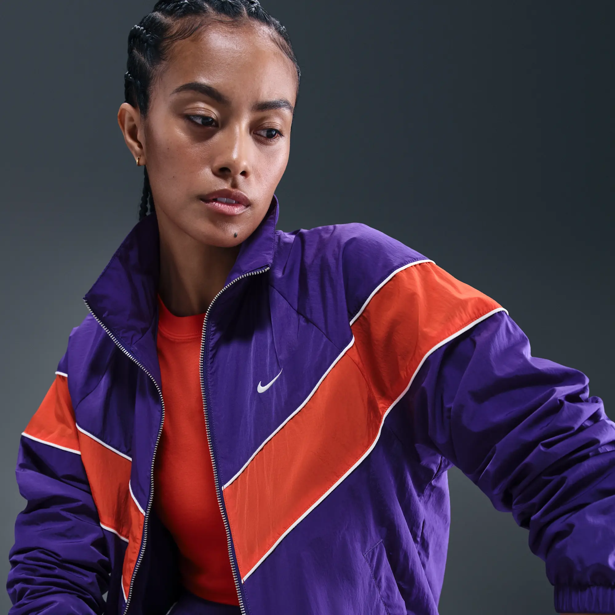 Nike Windrunner Women's Loose UV Woven Full-Zip Jacket - Purple - Nylon