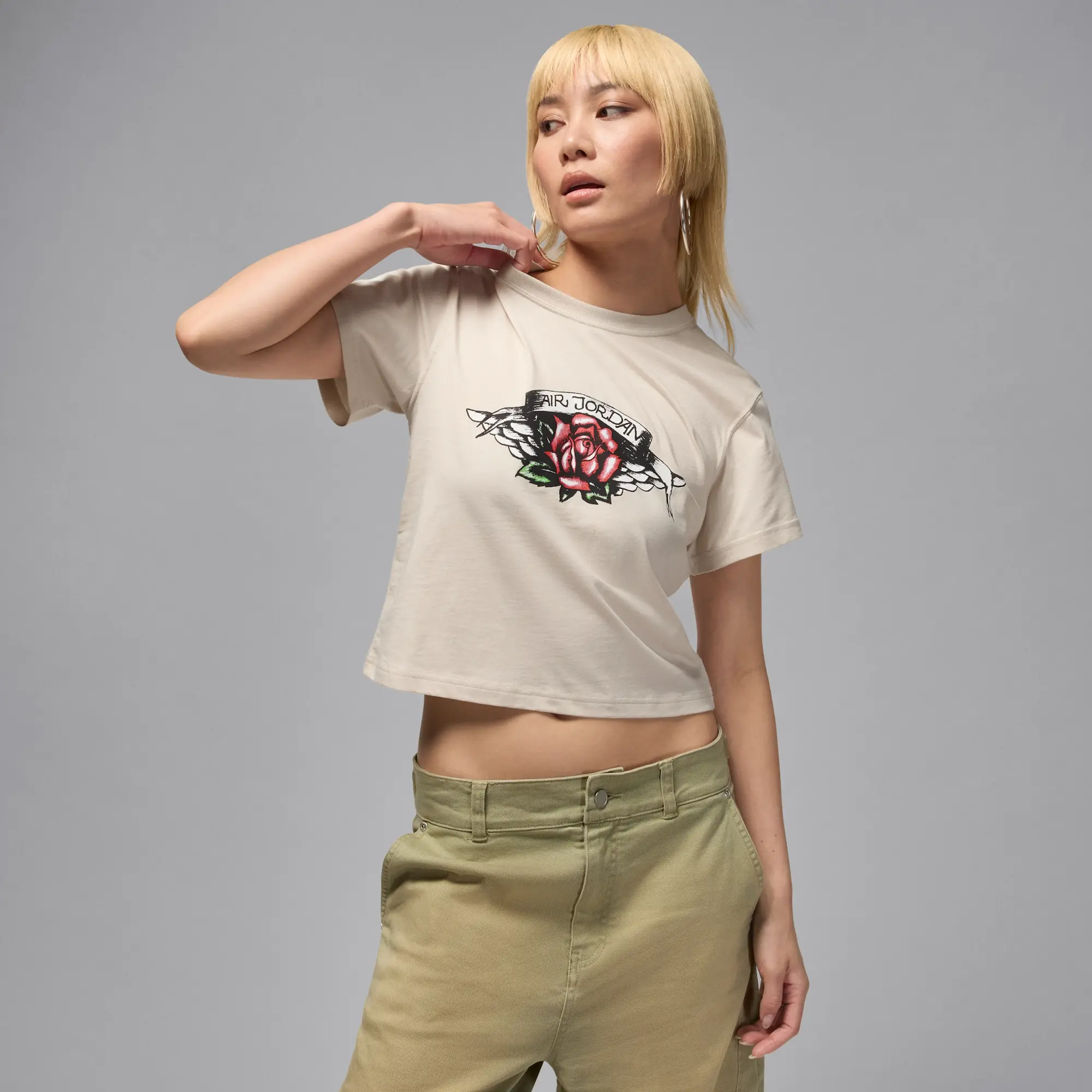Nike Jordan Flight Women's Slim-Fit Graphic T-Shirt - Brown - Cotton
