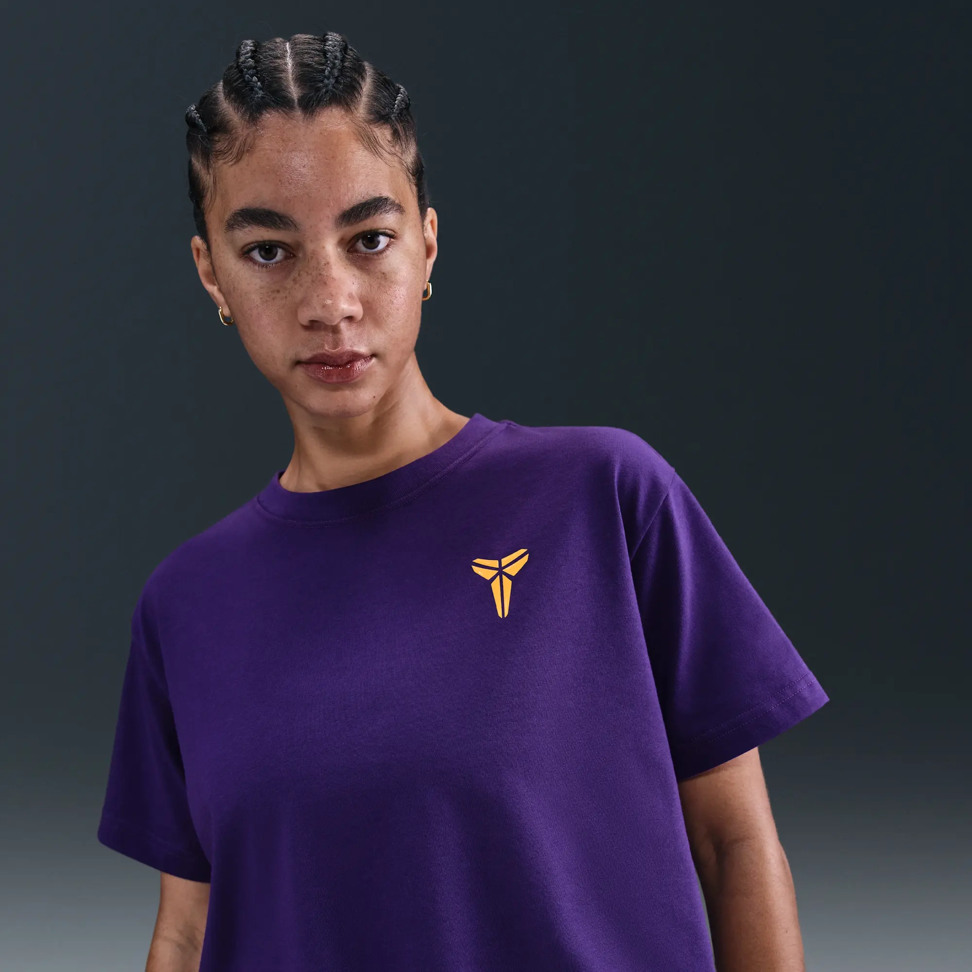 Nike Kobe Women's Dri-FIT Cropped Basketball T-Shirt - Purple - Polyester/Cotton