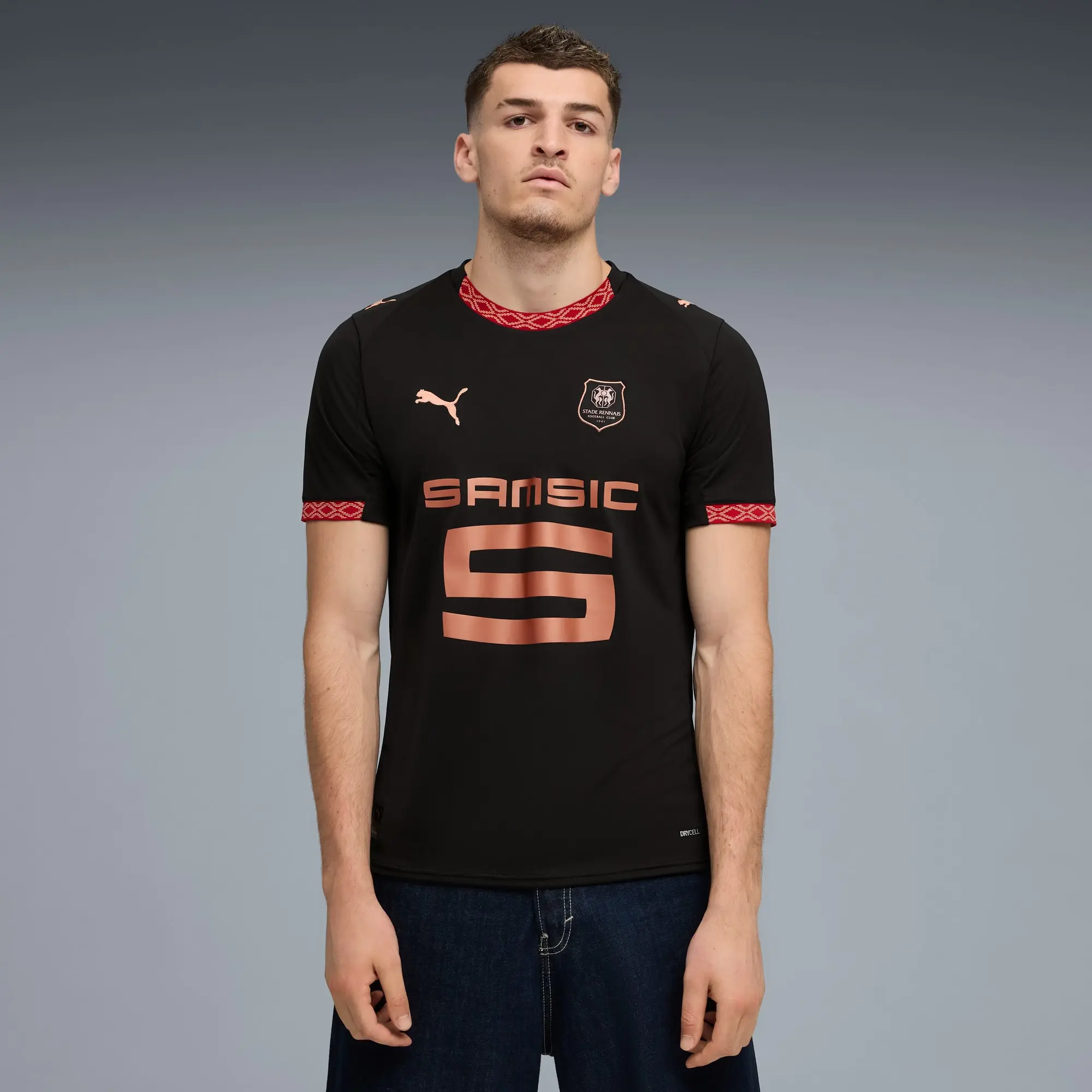 PUMA Stade Rennais FC 25/26 Third Jersey Men, Black/Copper, size 3XL