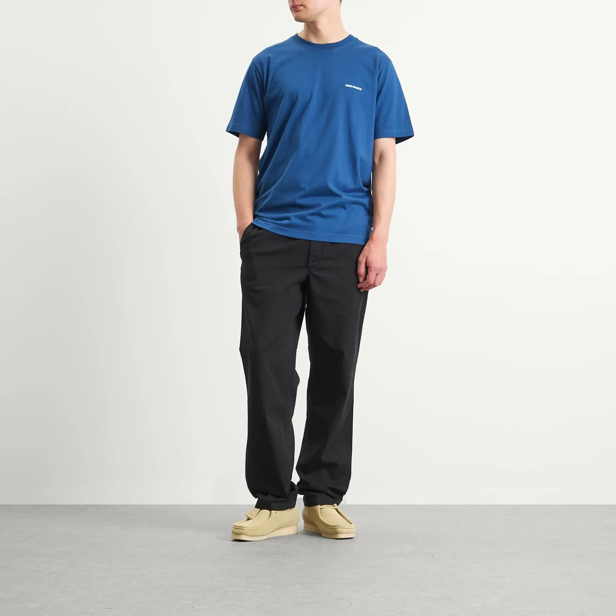 Norse Projects Men's Johannes Organic NORSE Logo Print T-shirt Estate Blue
