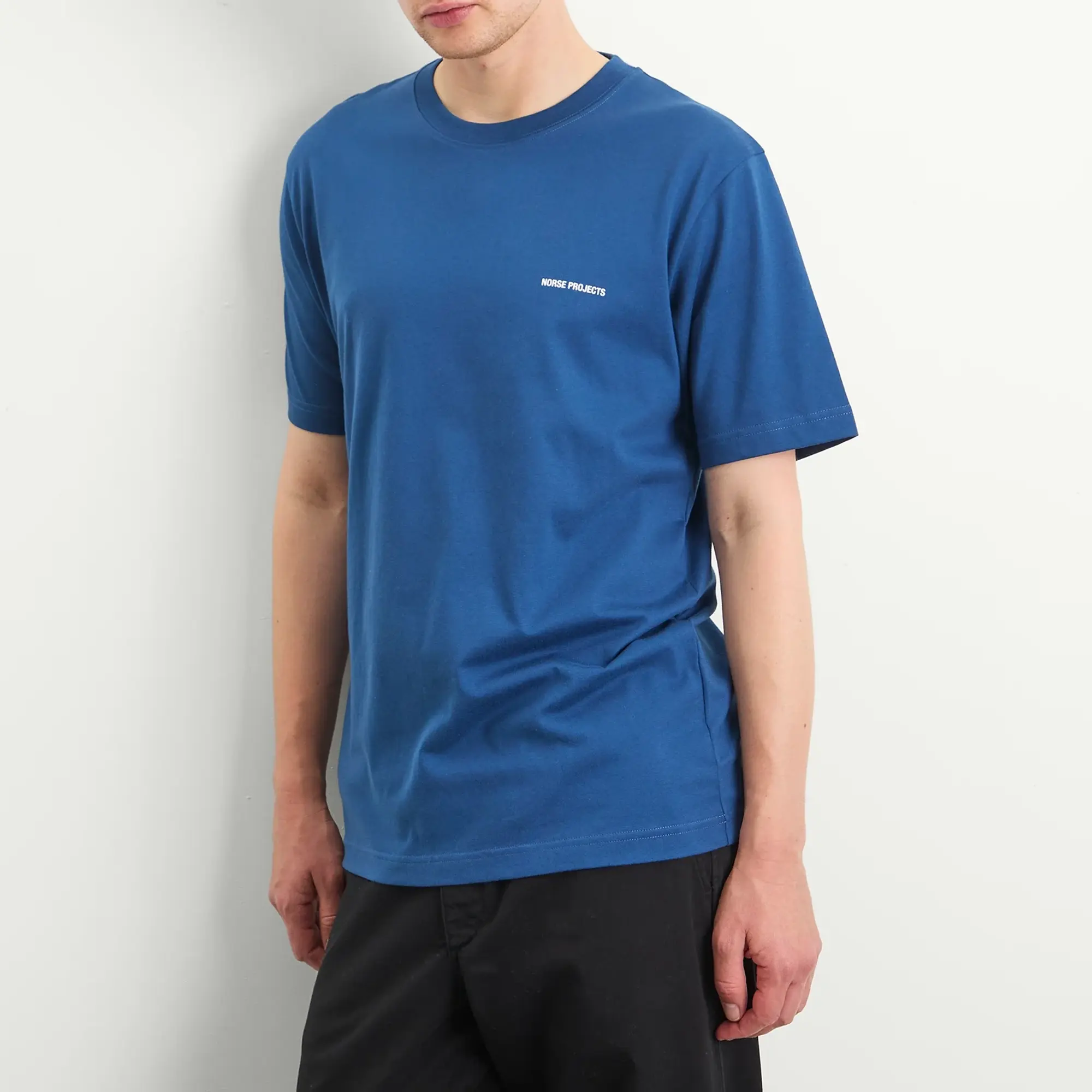 Norse Projects Men's Johannes Organic NORSE Logo Print T-shirt Estate Blue