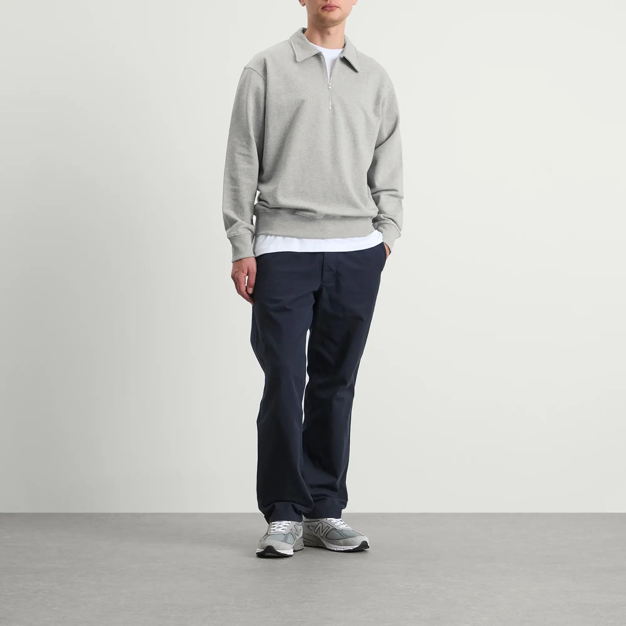 Norse Projects Men's Norse Standard Half Zip Sweatshirt Grey Melange