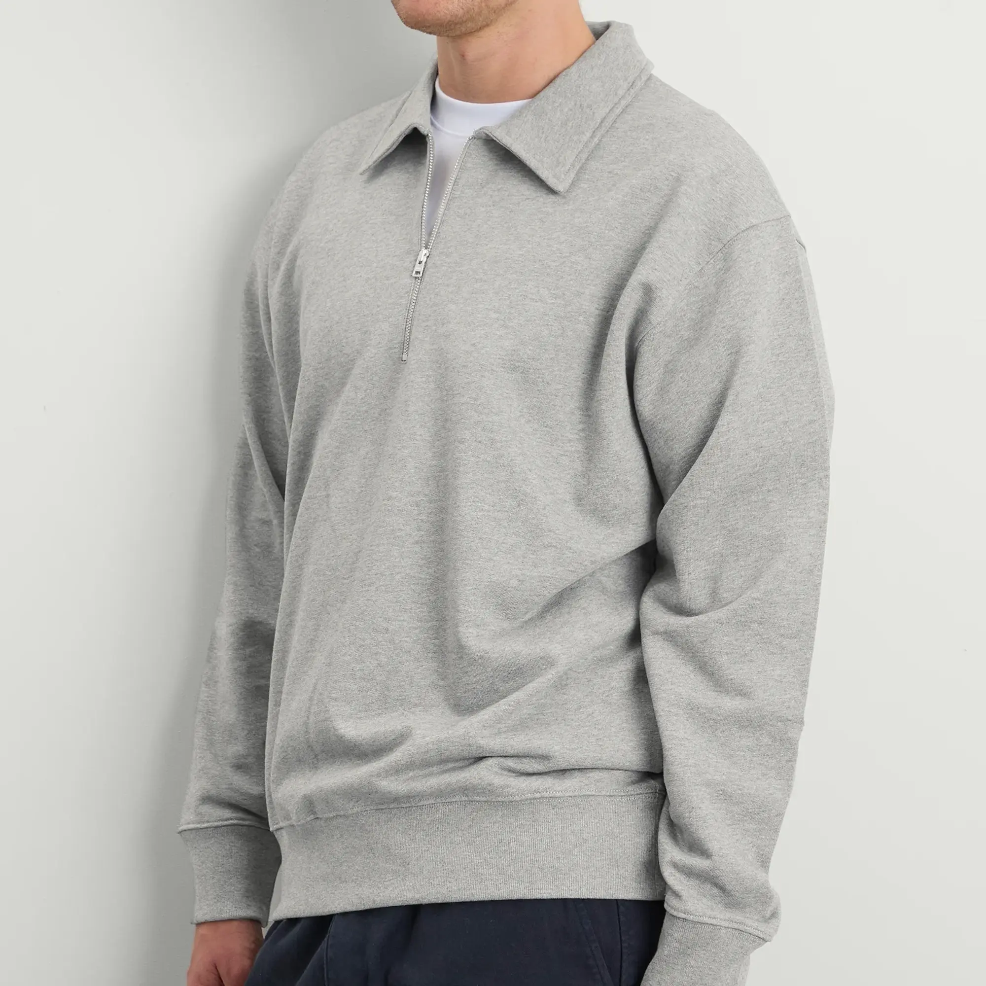 Norse Projects Men's Norse Standard Half Zip Sweatshirt Grey Melange