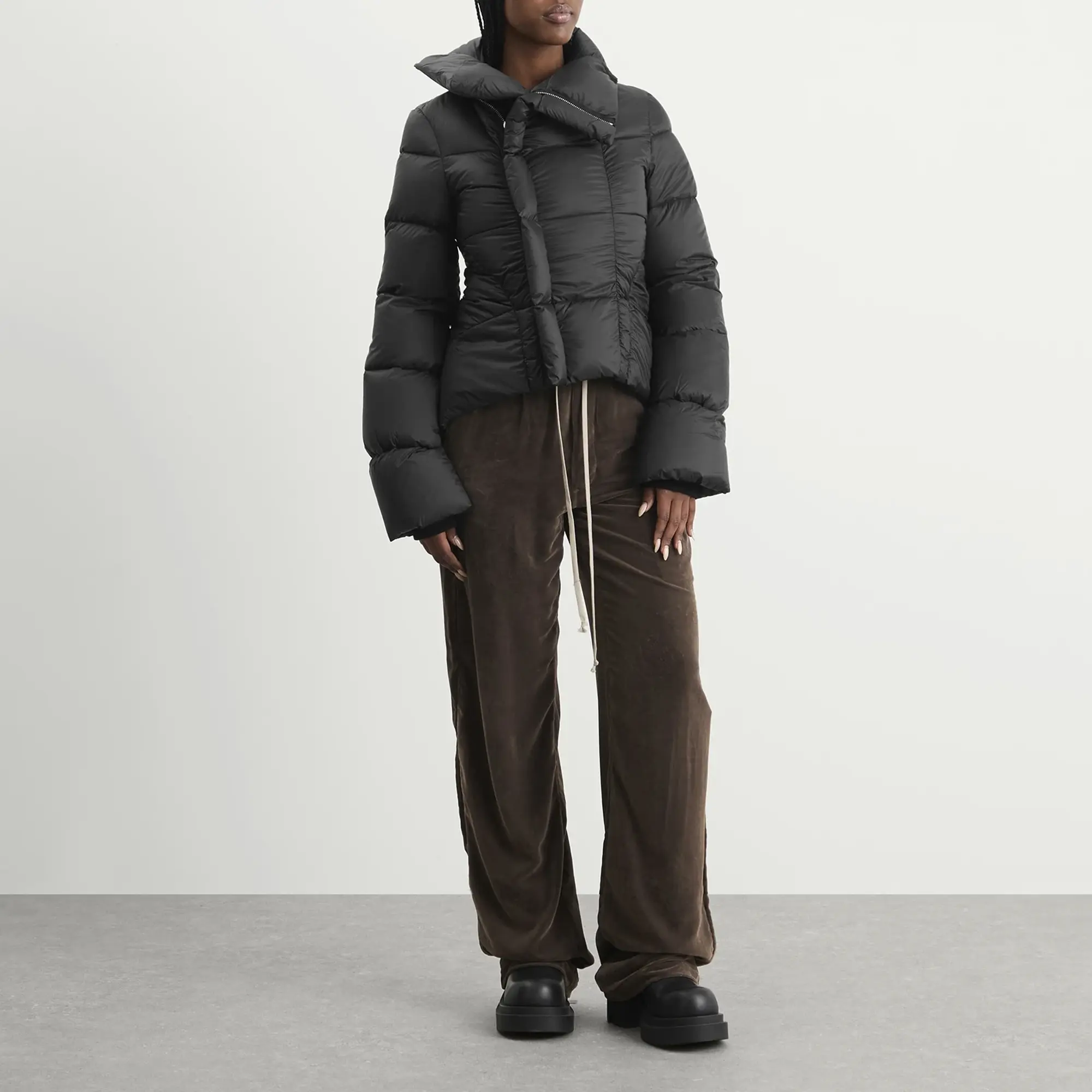 Rick Owens Women's Naska Duvet High Neck Padded Jacket Black