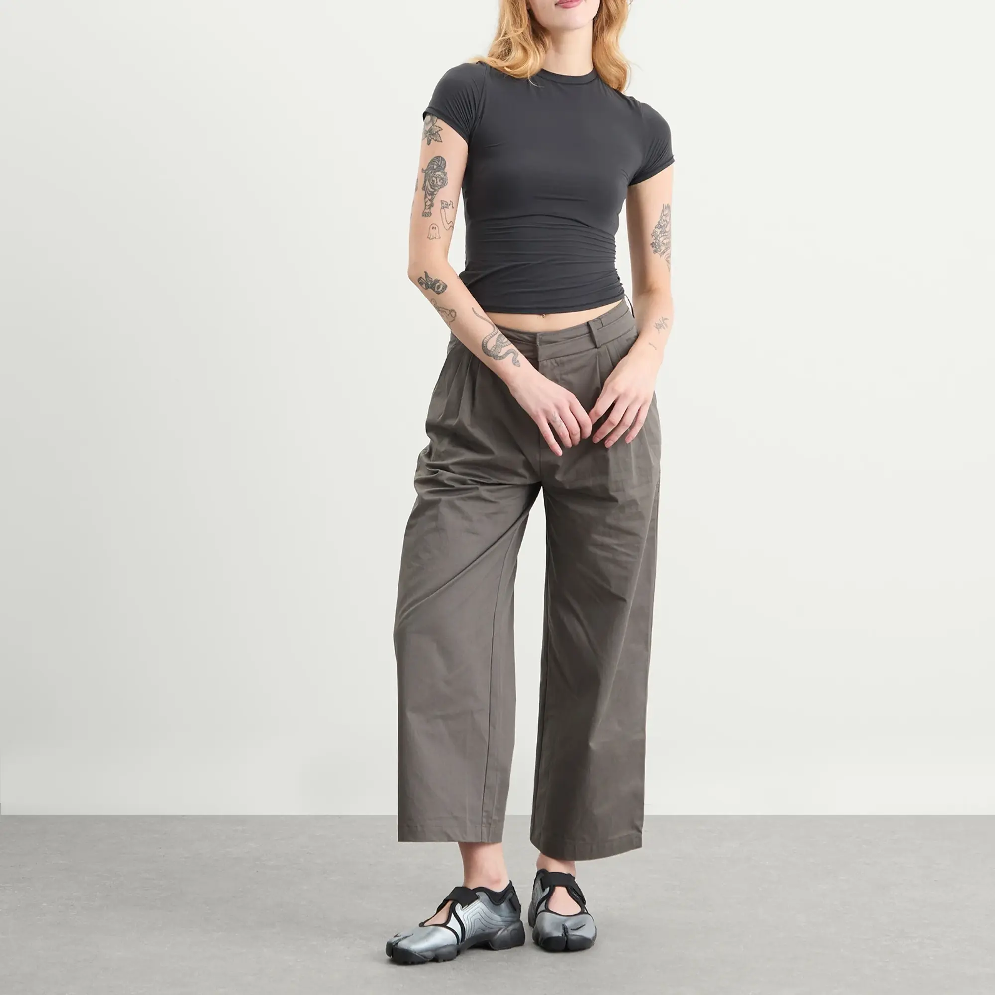 Deiji Studios Women's Two Layer Pants Charcoal