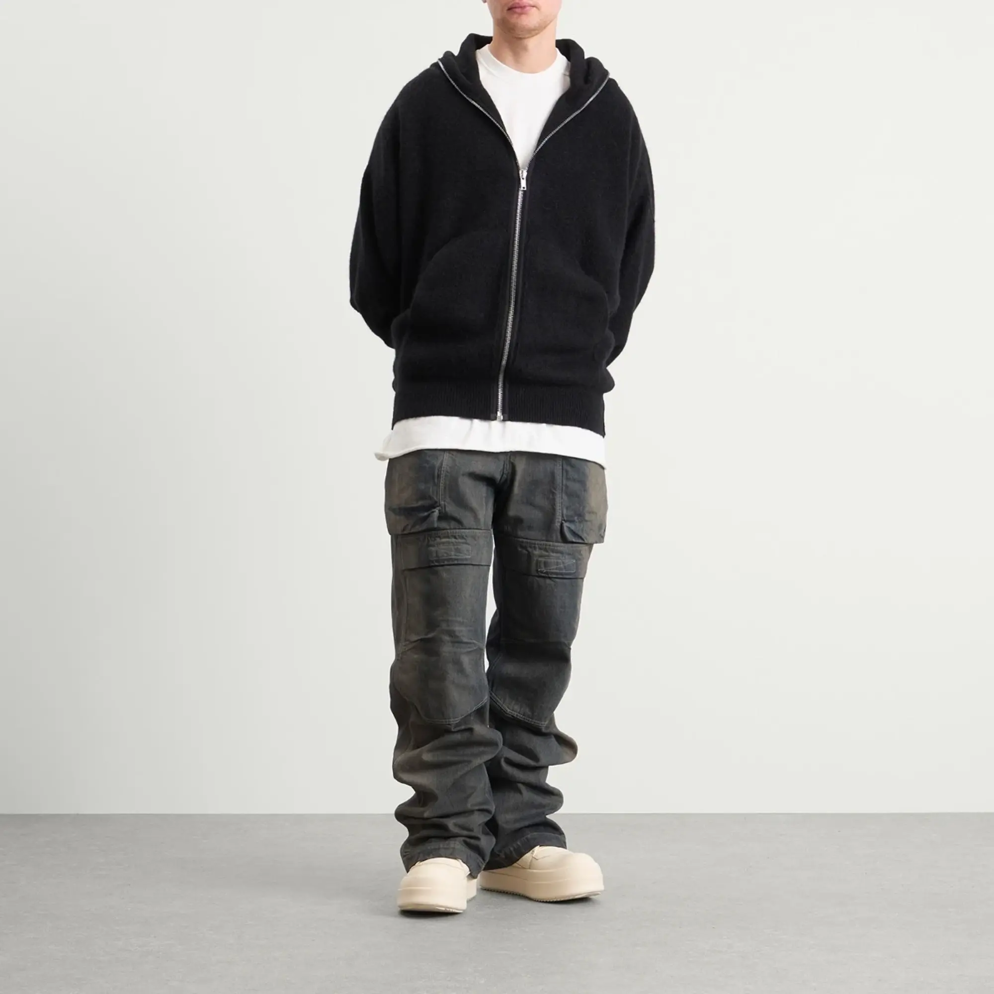 Rick Owens Men's Alpaca Gimp Hoodie Black