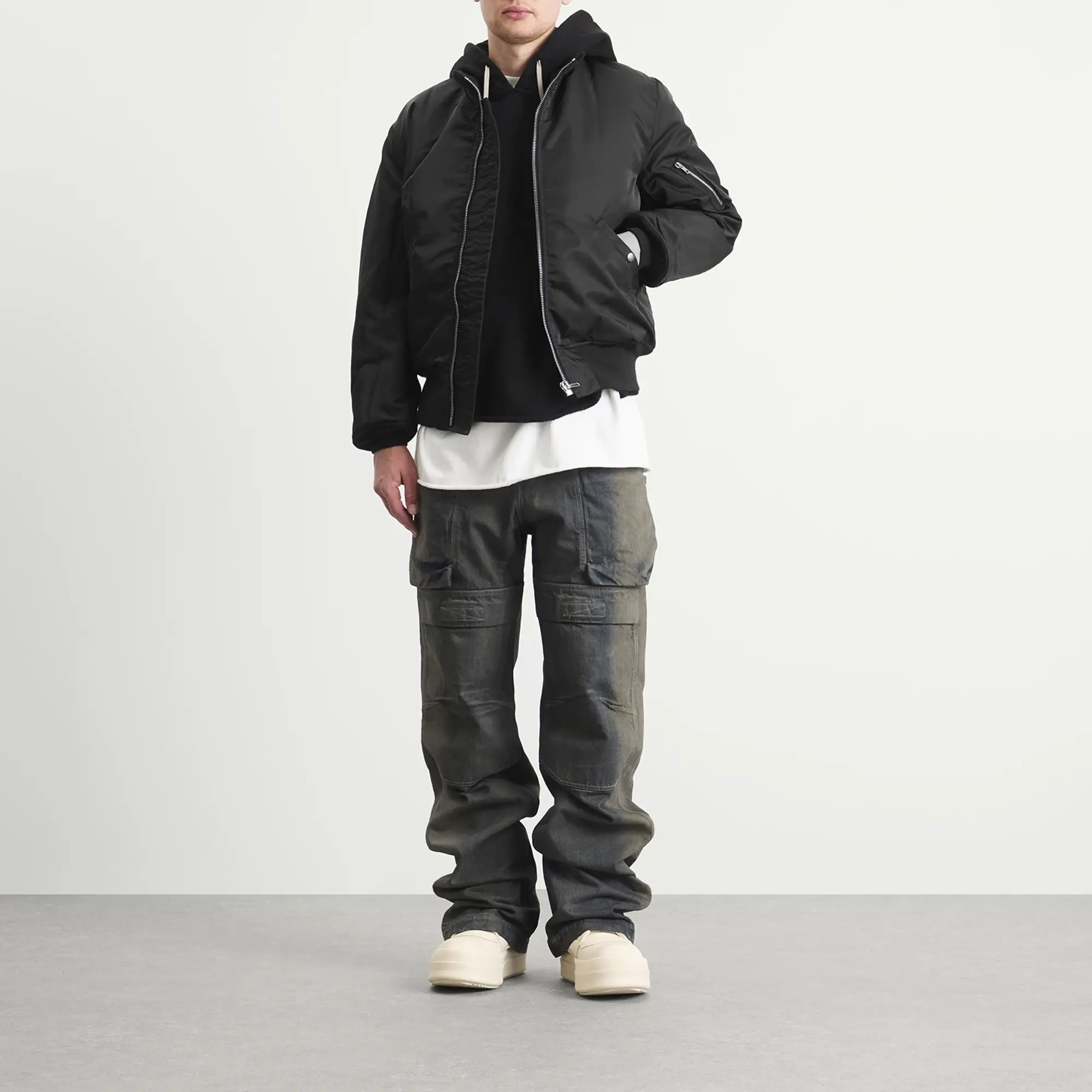 Rick Owens DRKSHDW Men's Flight Jacket Black