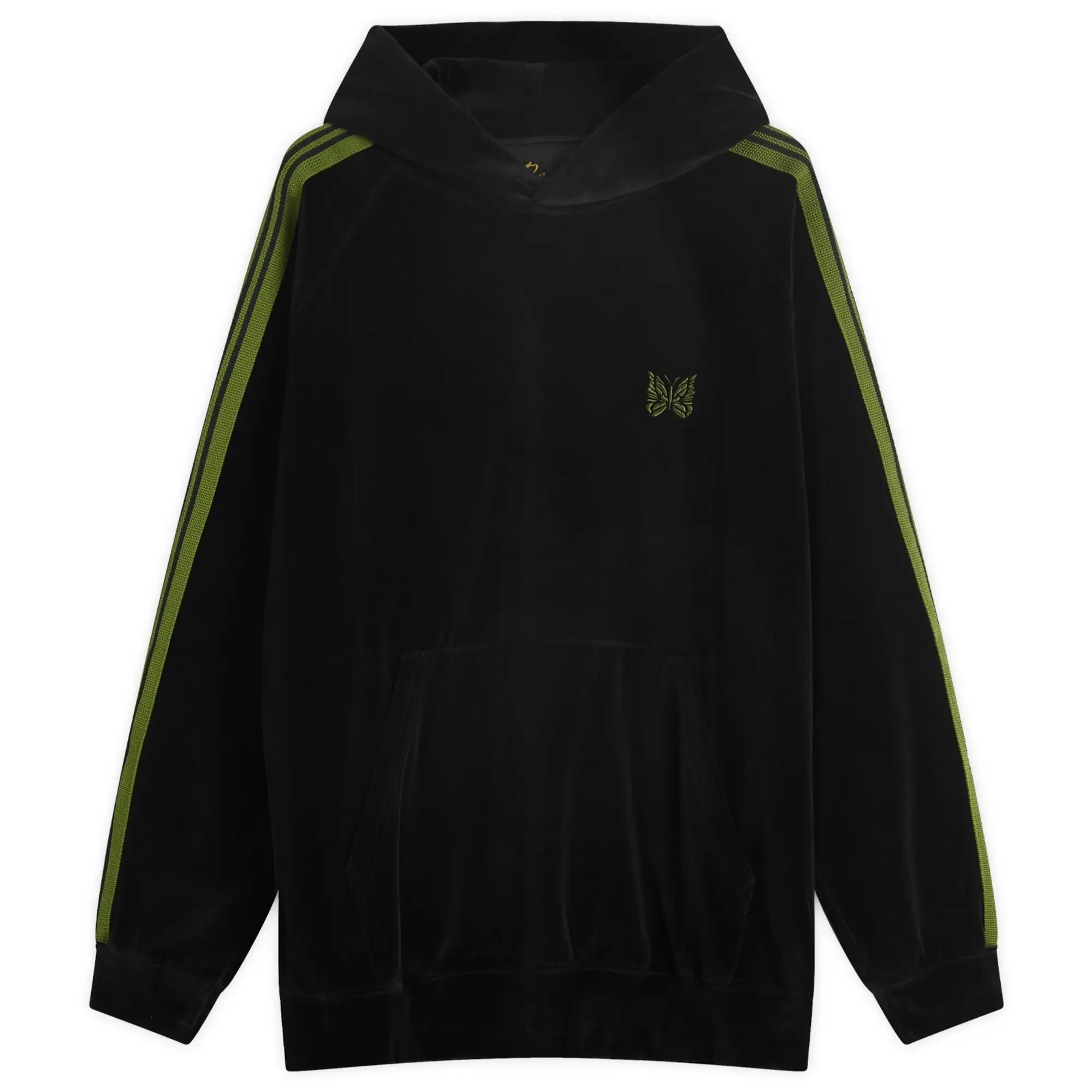 Needles Men's Velour Track Hoodie Black