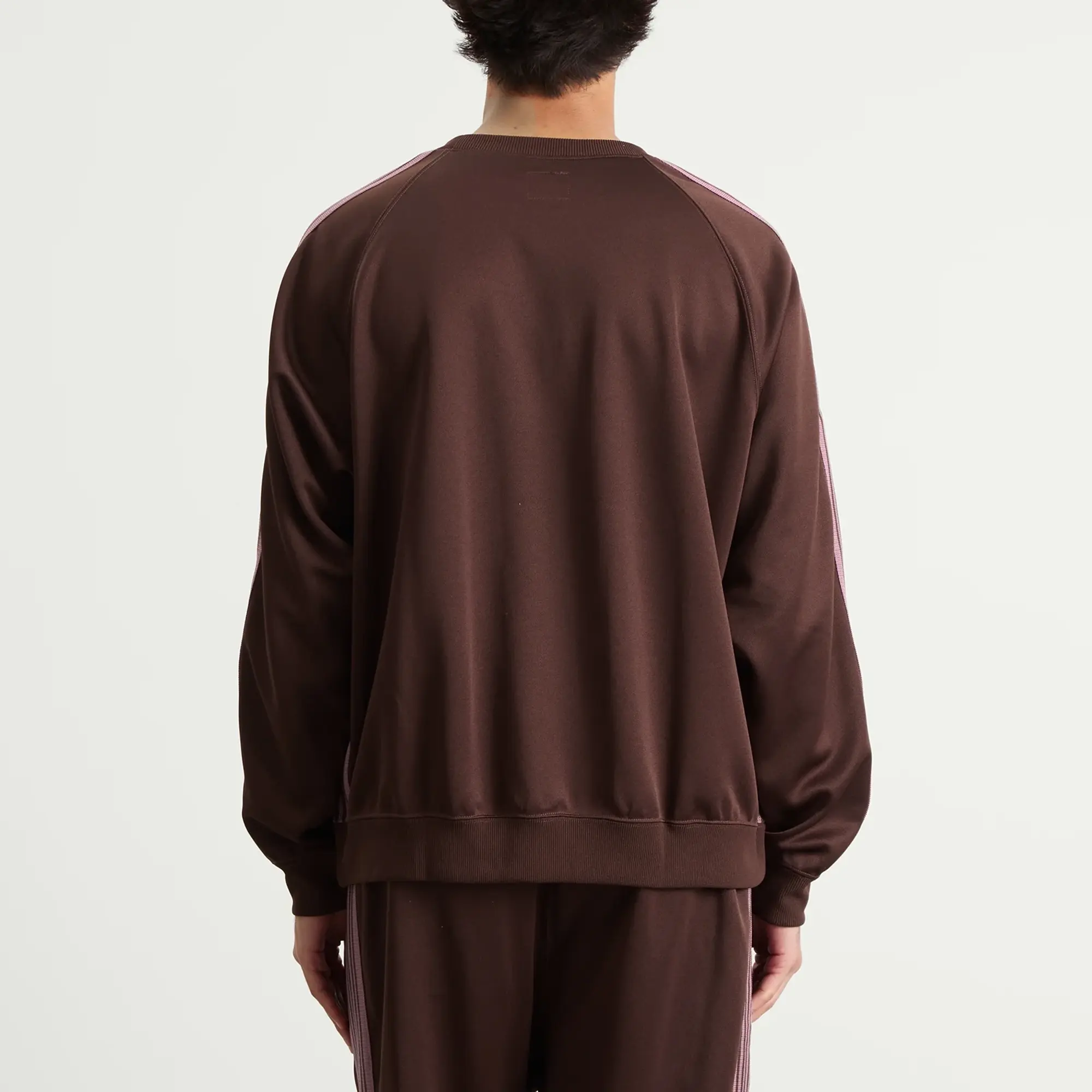 Needles Men's Poly Smooth Crew Neck Sweatshirt Brown