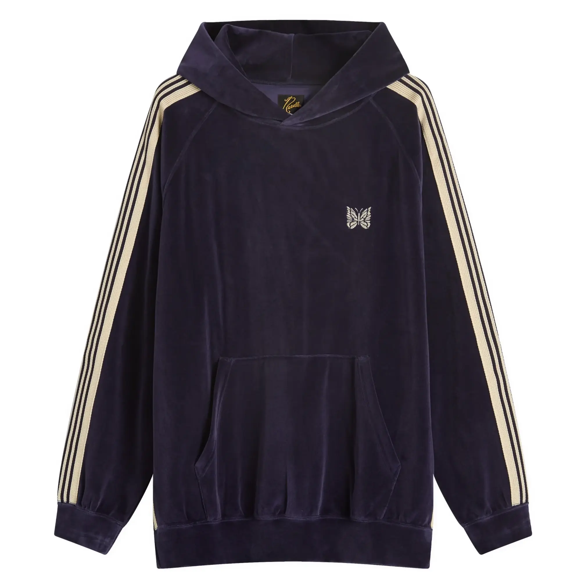 Needles Men's Velour Track Hoodie Navy