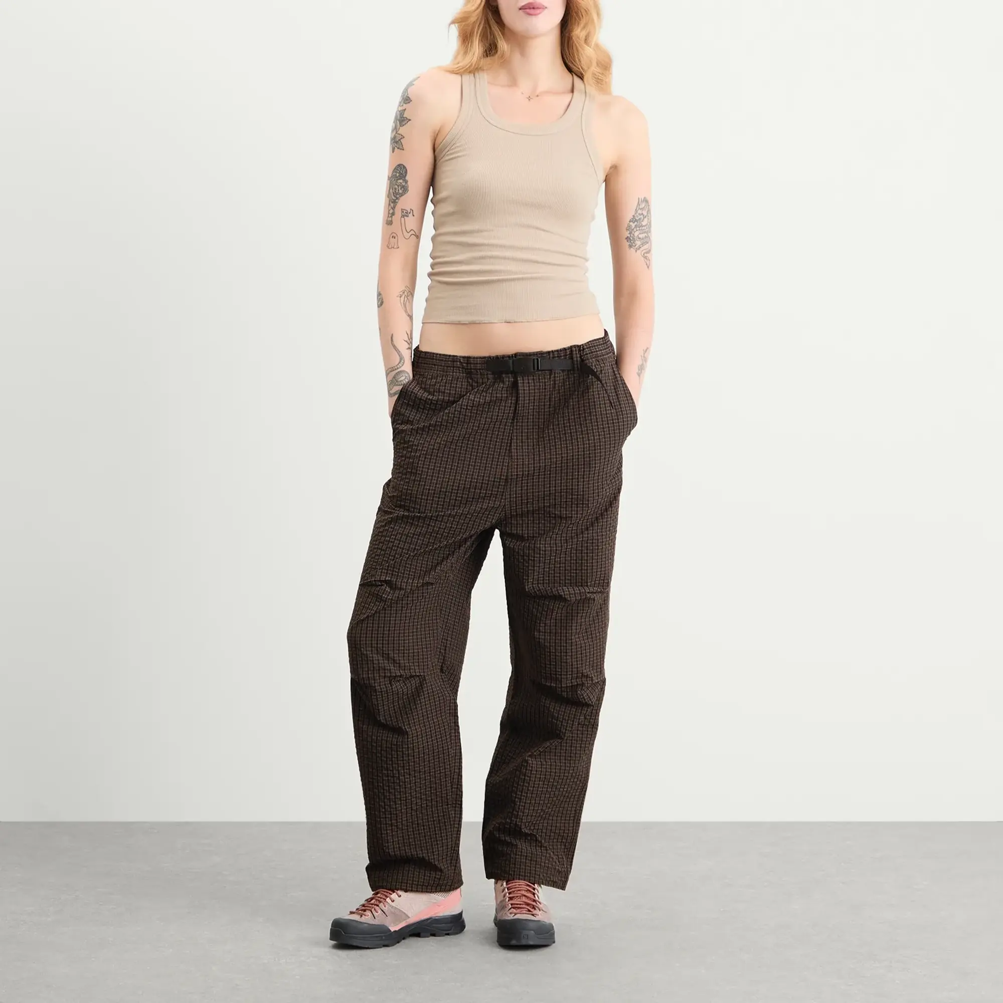 Gramicci Women's Northside Plaid Pant Deep Brown