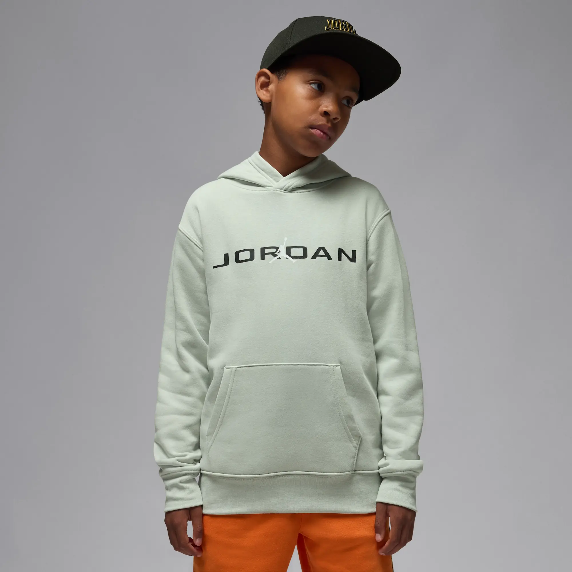 Nike Jordan Older Kids' Baseline Pullover Hoodie - Grey - Cotton