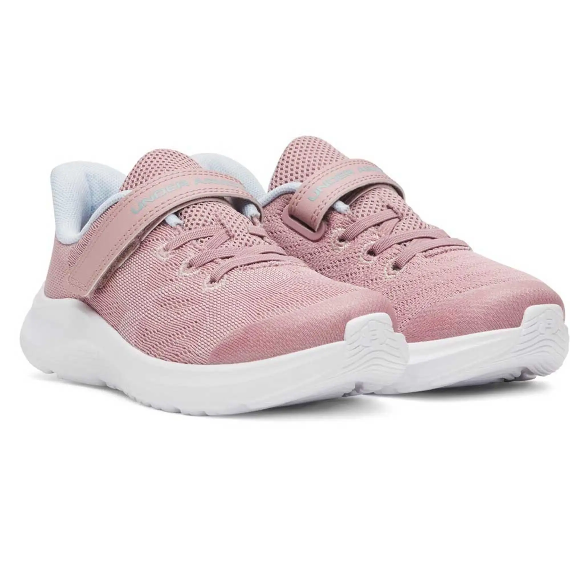 Under Armour  Pursuit 4 Big Logo AC Girls' Pre-School Running Shoes Tourmaline Pink / Nimbus Blue / Stone 13.5