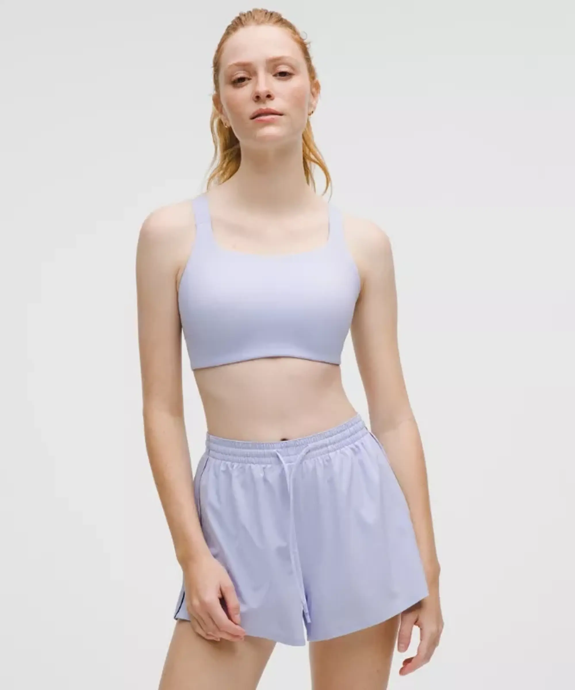 lululemon – Women's Ultralu Square-Neck Workout Sports Bra Medium Support, D/DD Cup – Color Blue – Size 4