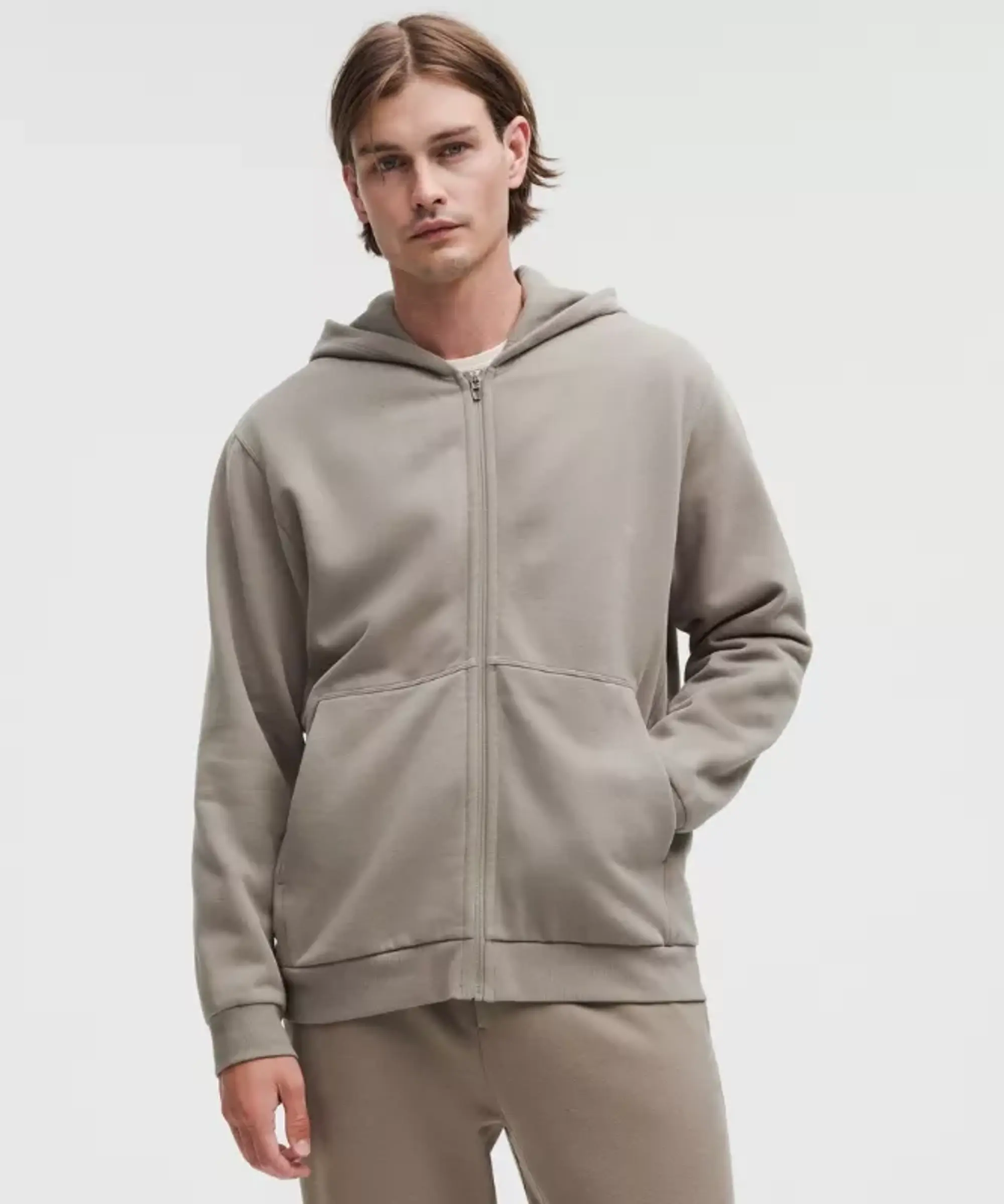 lululemon – Men's Steady State Full-Zip Hoodie – Color Grey/Khaki – Size XS