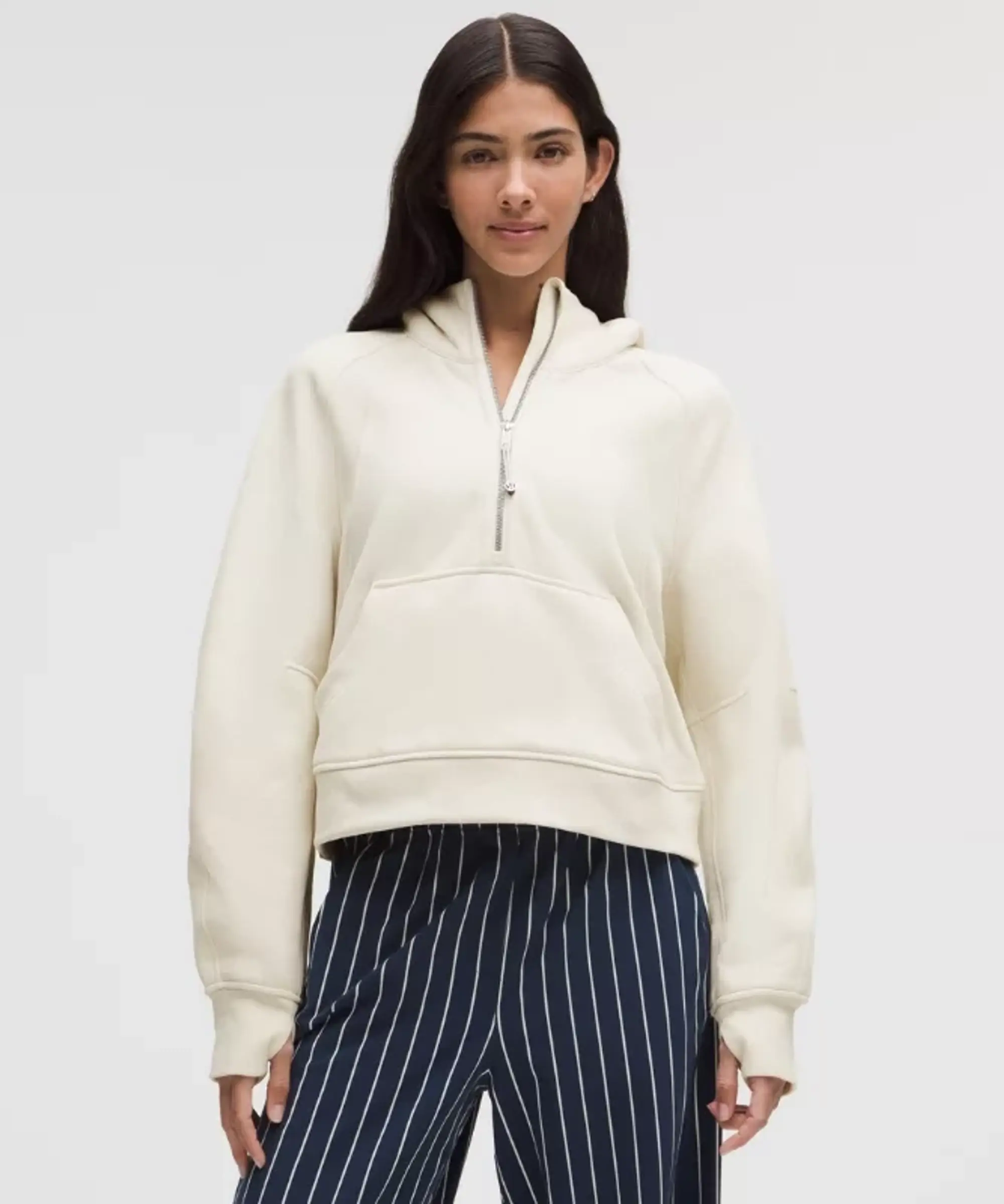 lululemon – Women's Scuba Oversized Half-Zip Hoodie – Color White – Size Medium/Large