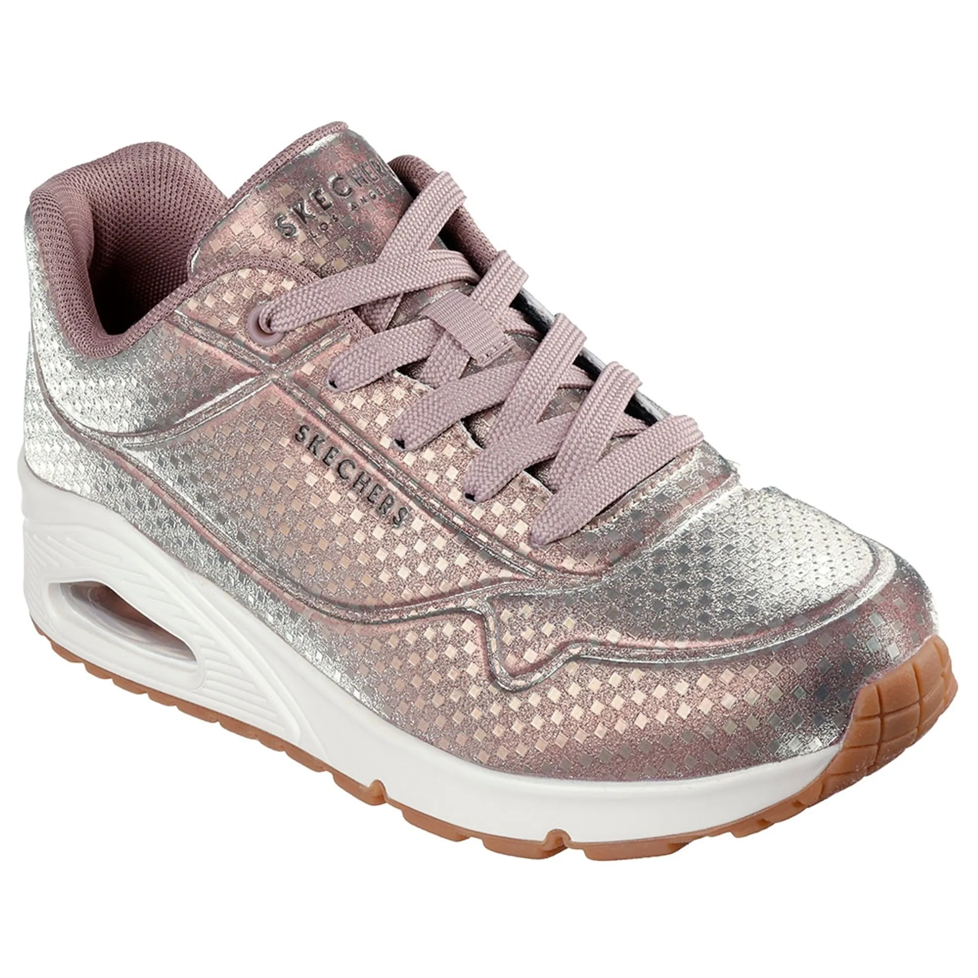 Skechers Women's UNO - Disco Nite Sneaker in Rosegold